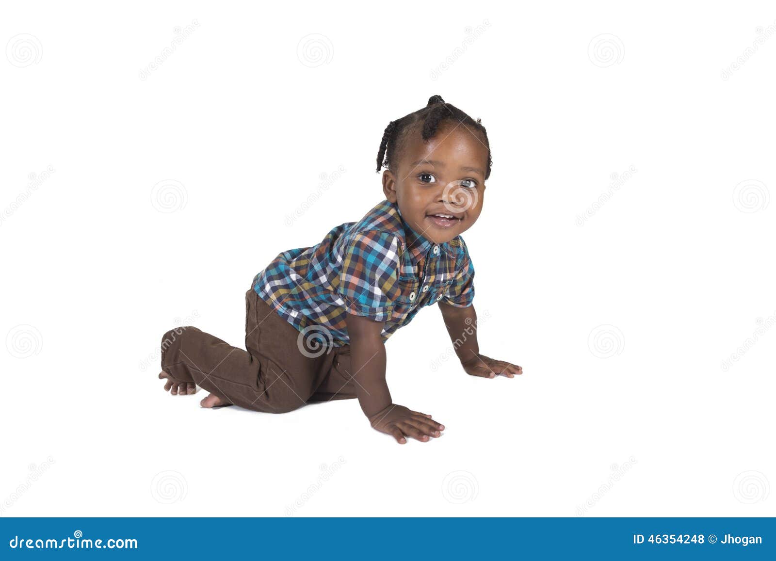 young toddler  against a white background