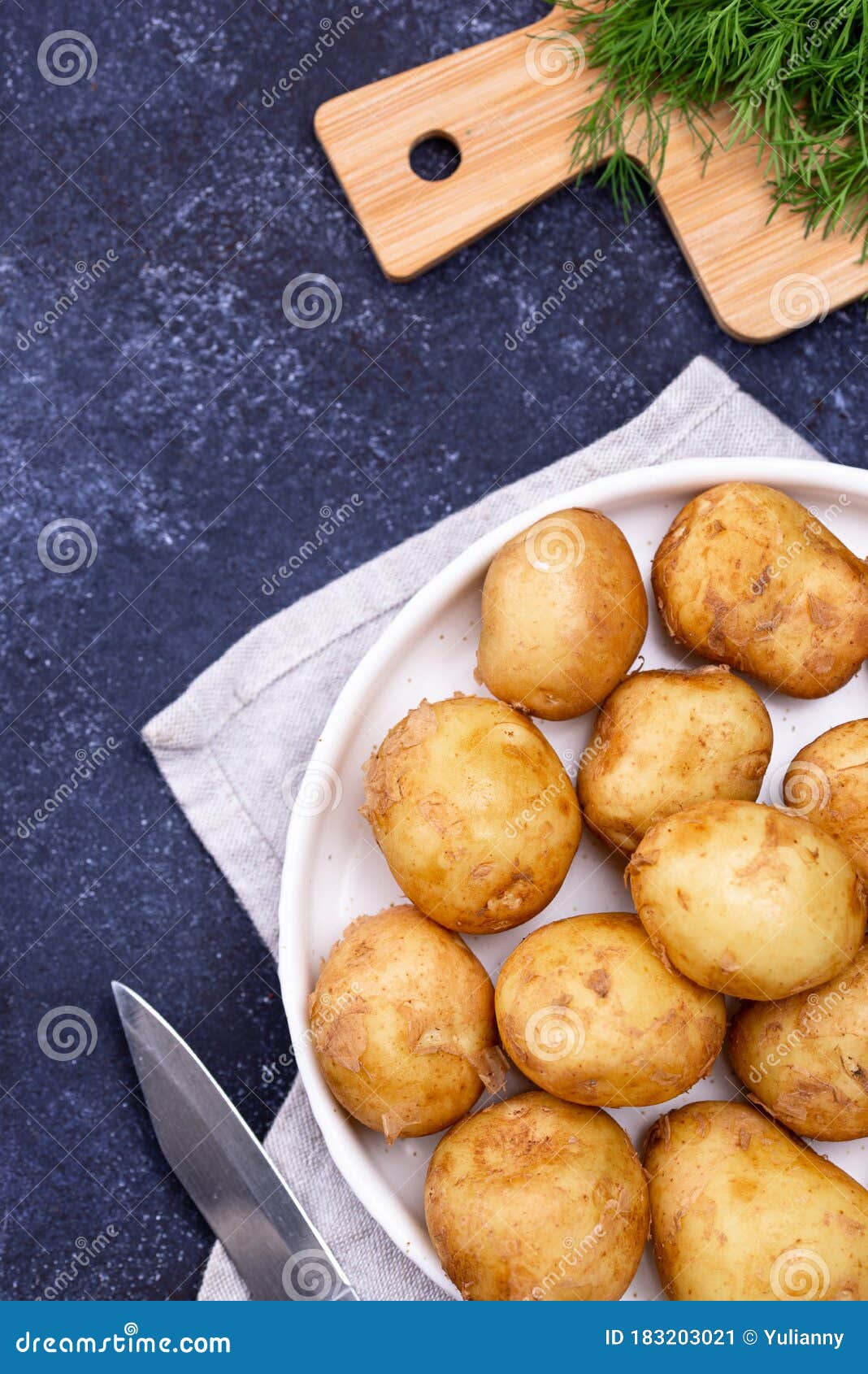 Young Uncooked Fresh Potato and Dill Stock Image Image of farm