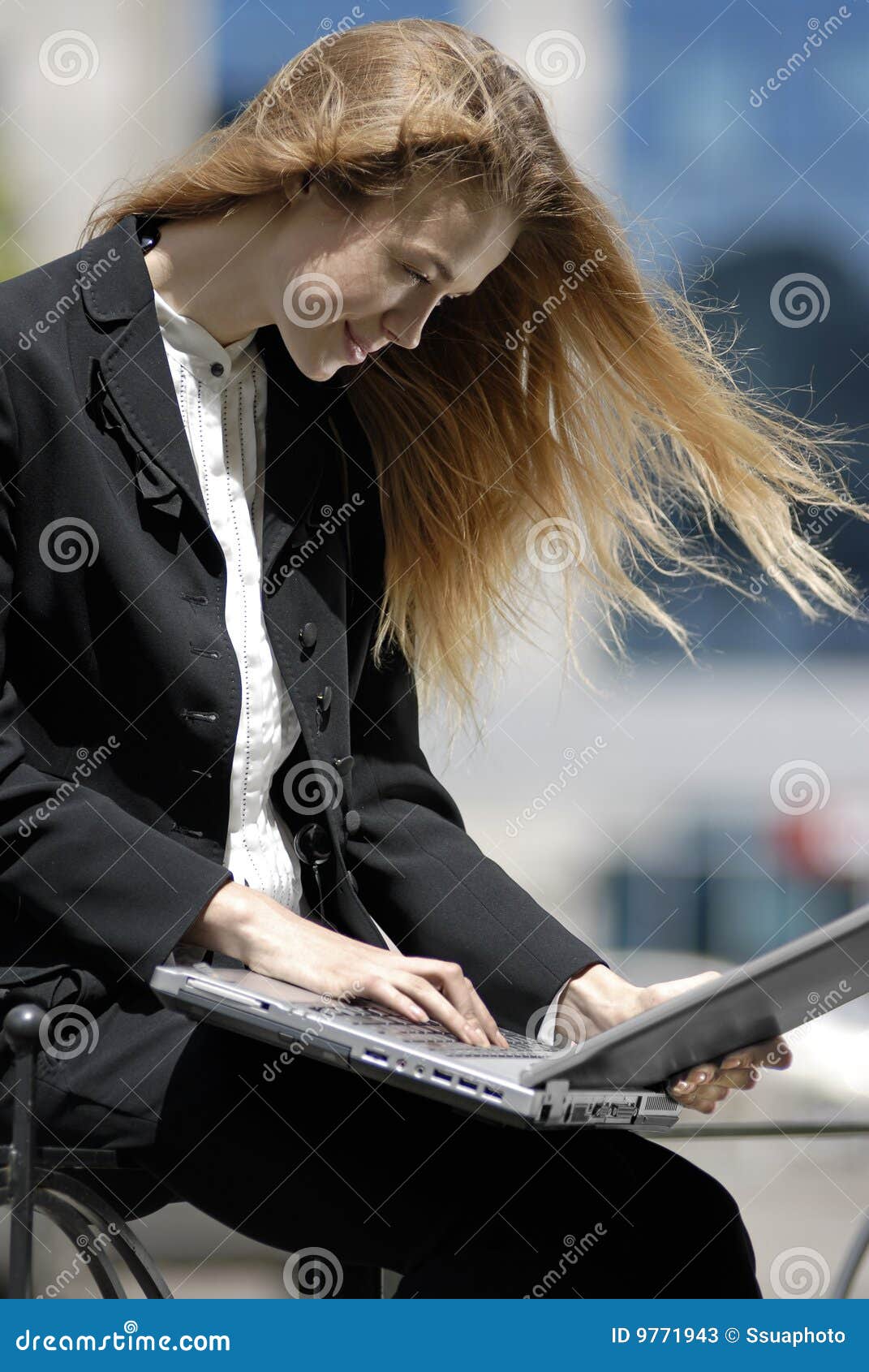 Young Undergraduate with Laptop Stock Image Image of female