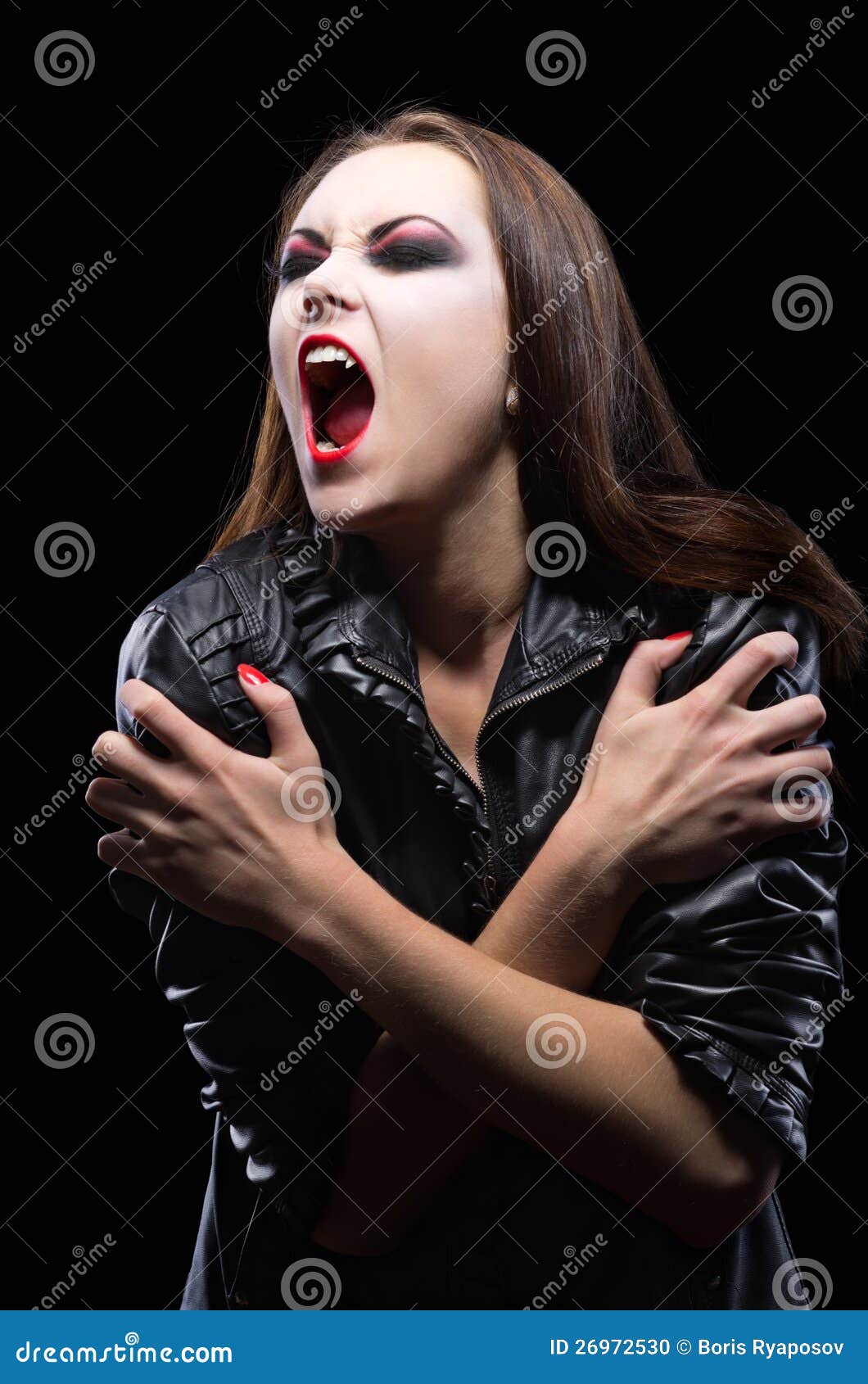 Young Vampire Girl Isolated Stock Photo - Image of fantasy, furious ...