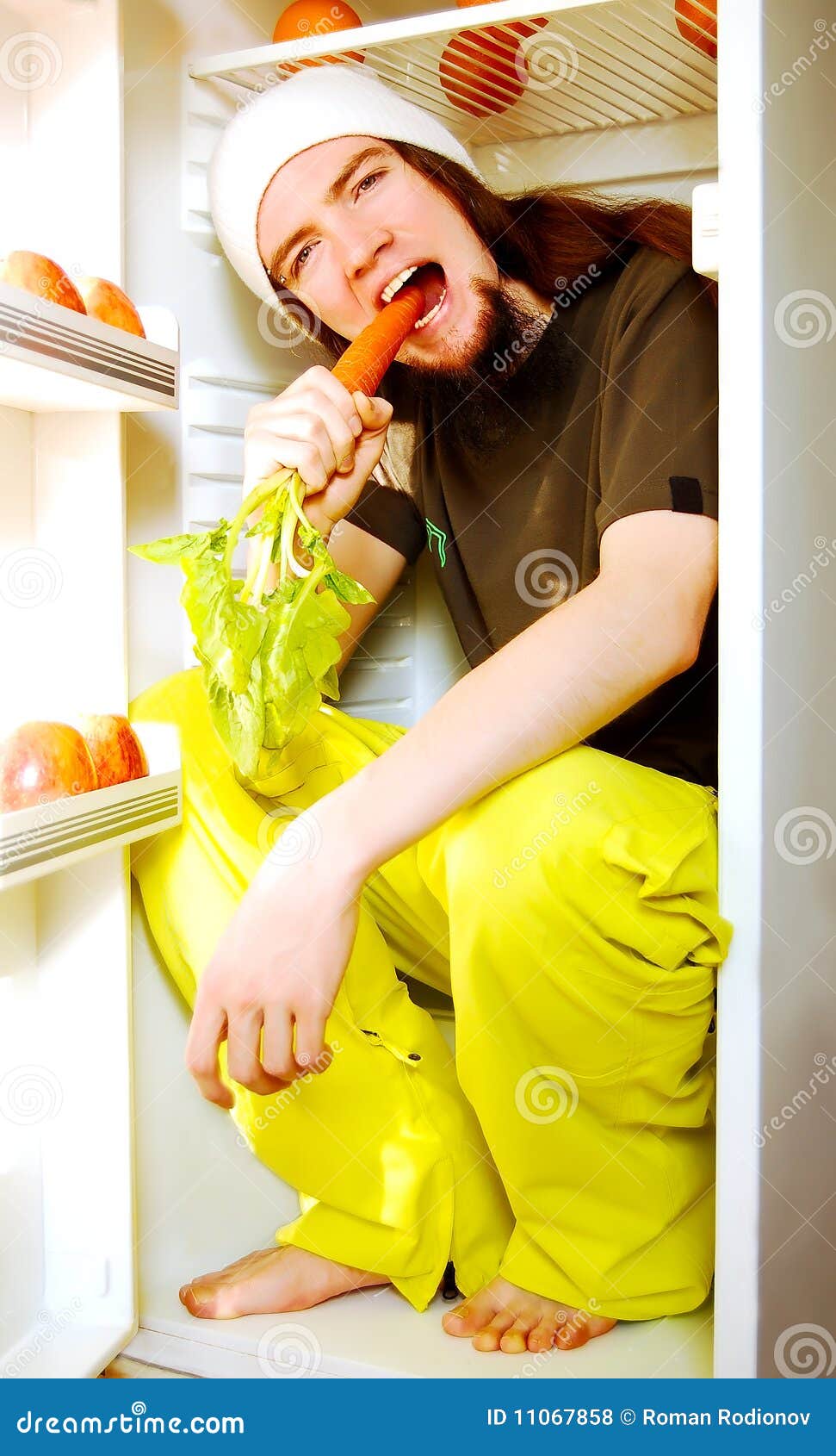 Young vegetarian stock photo. Image of looking, gnawing 11067858