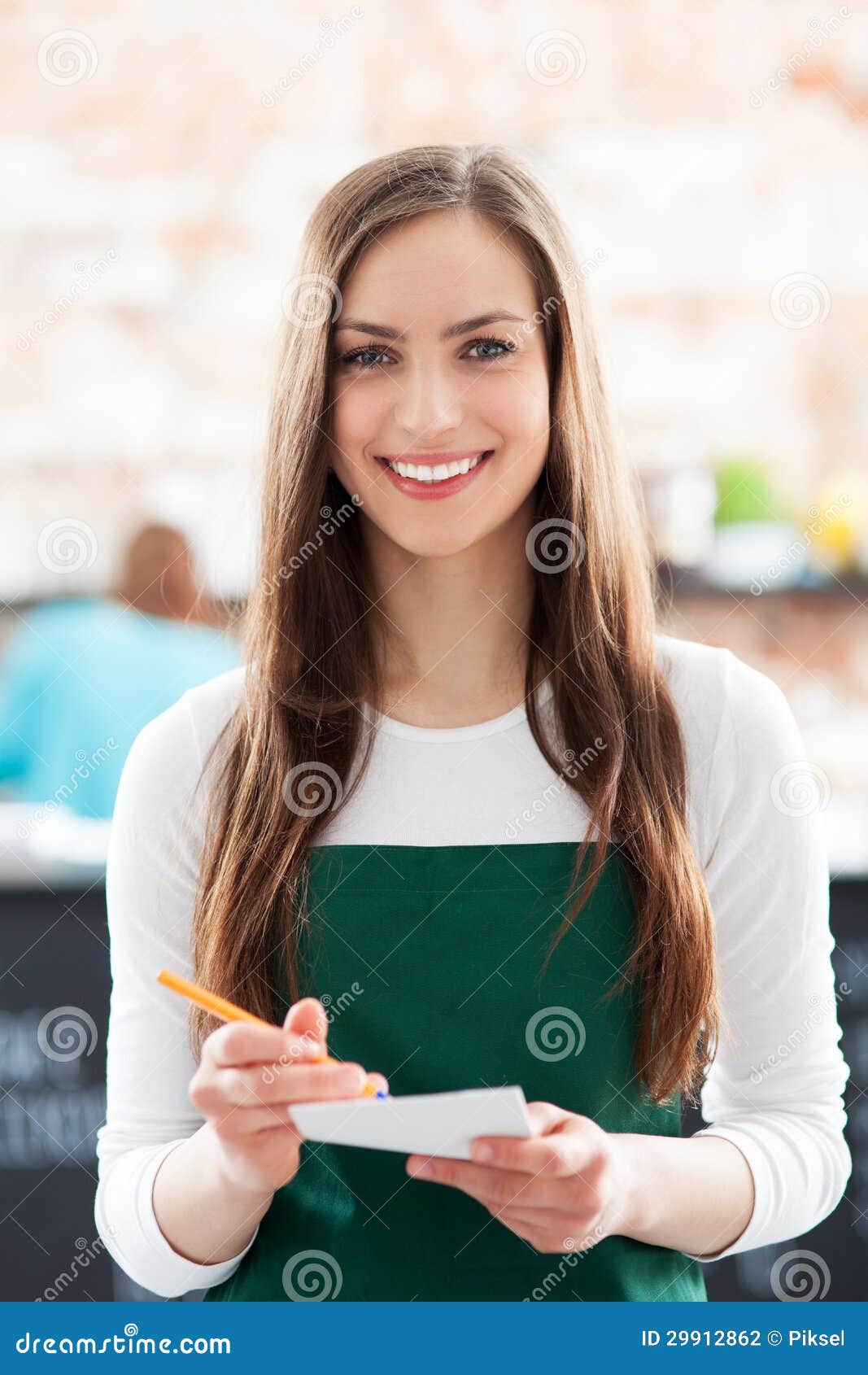 Portrait Of Waitress In Cafe Stock Photo - Image of female ...