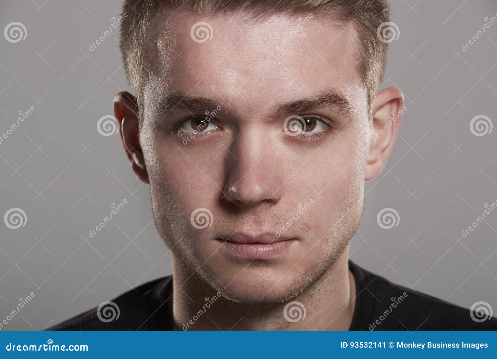 Young White Man Looking To Camera, Close Up Head Shot Stock Image ...