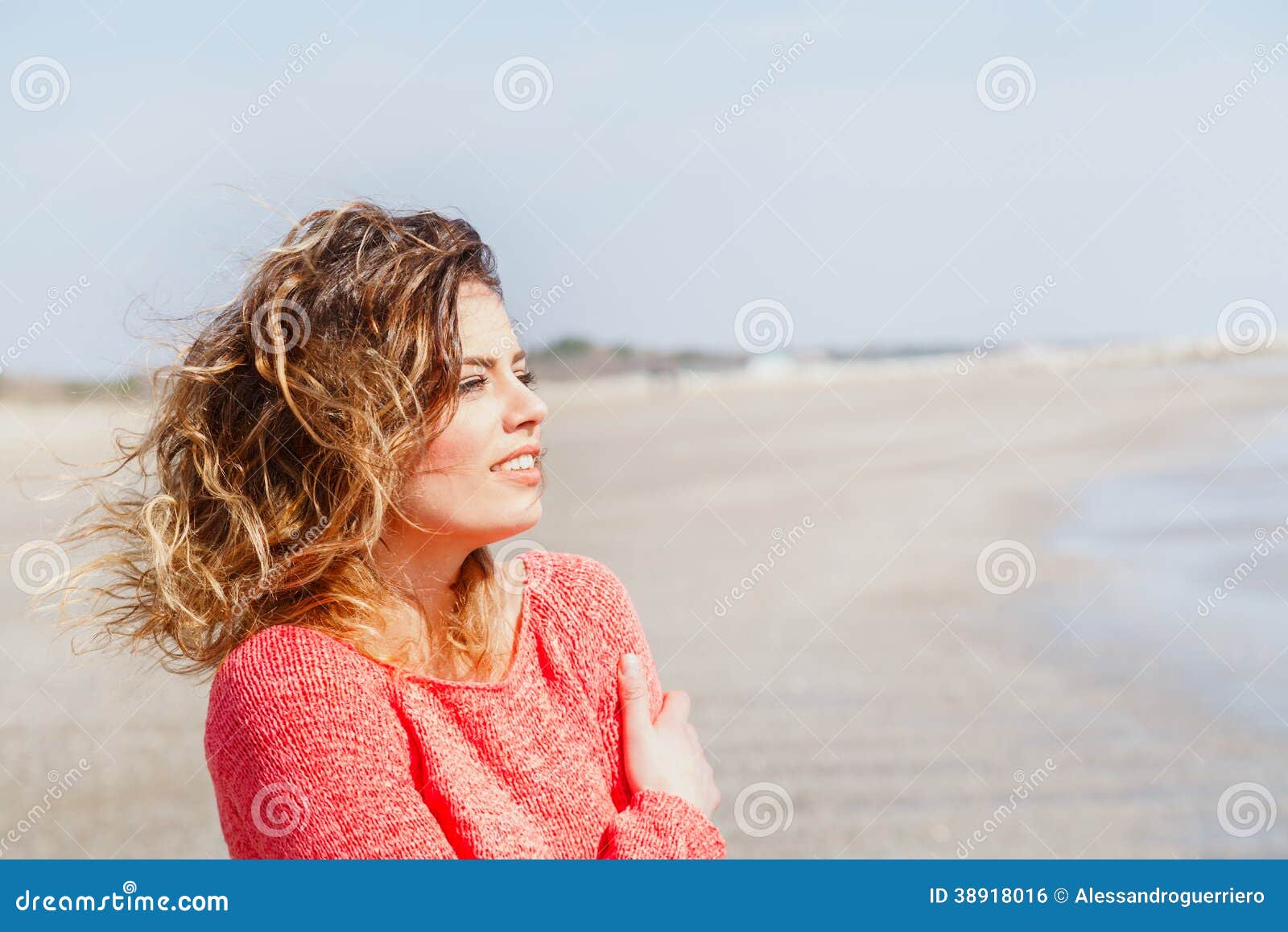 Young Wind  Hair  Girl  On The Seaside Stock Photo Image of 