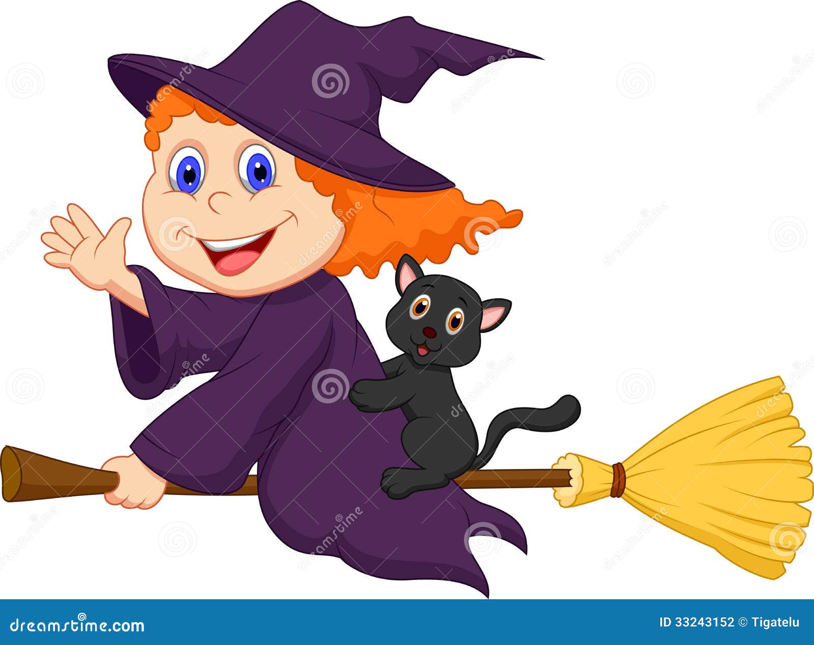 Cartoon Witch And Broom / Witches broom black simple icon vector. - jkd