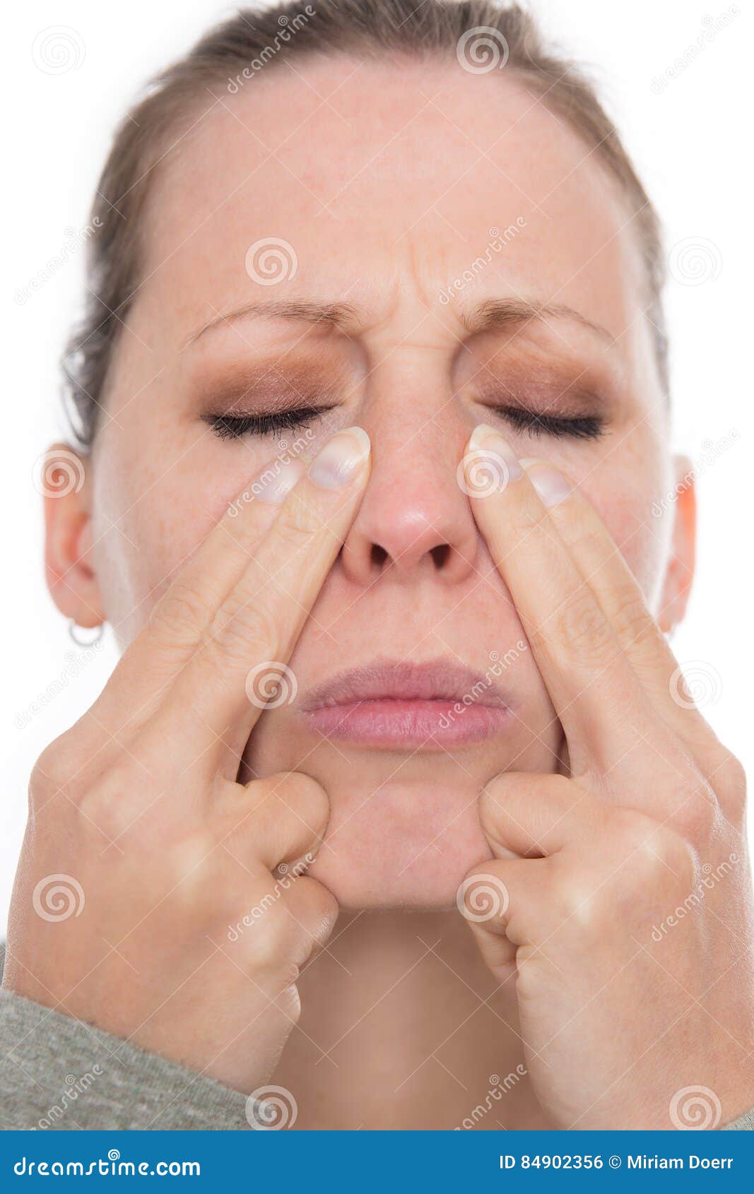 young woman with a acute sinusitis