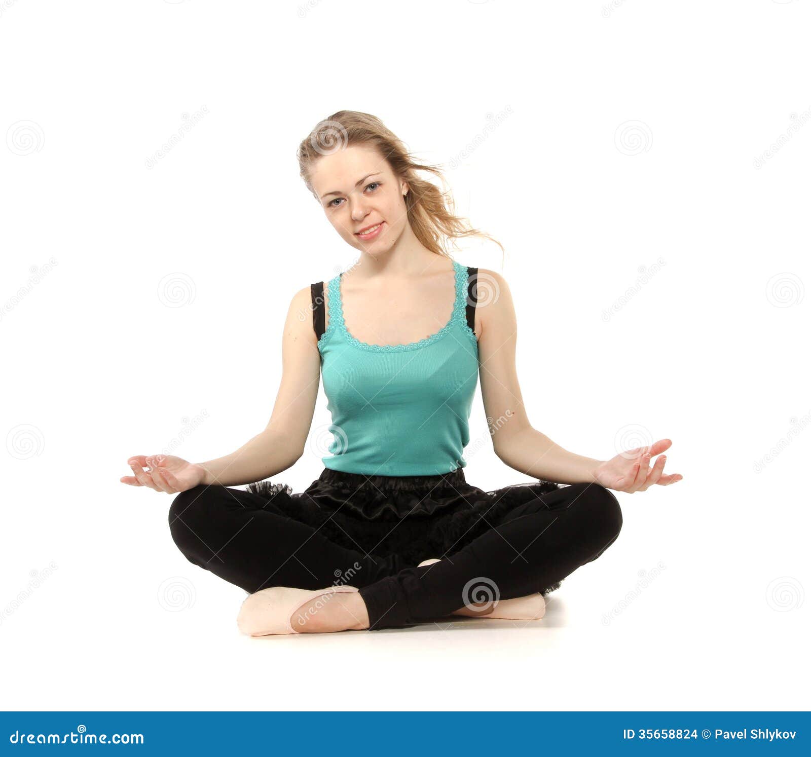 Young Woman In Advanced Sitting Yoga Pose Stock Images - Image: 35658824