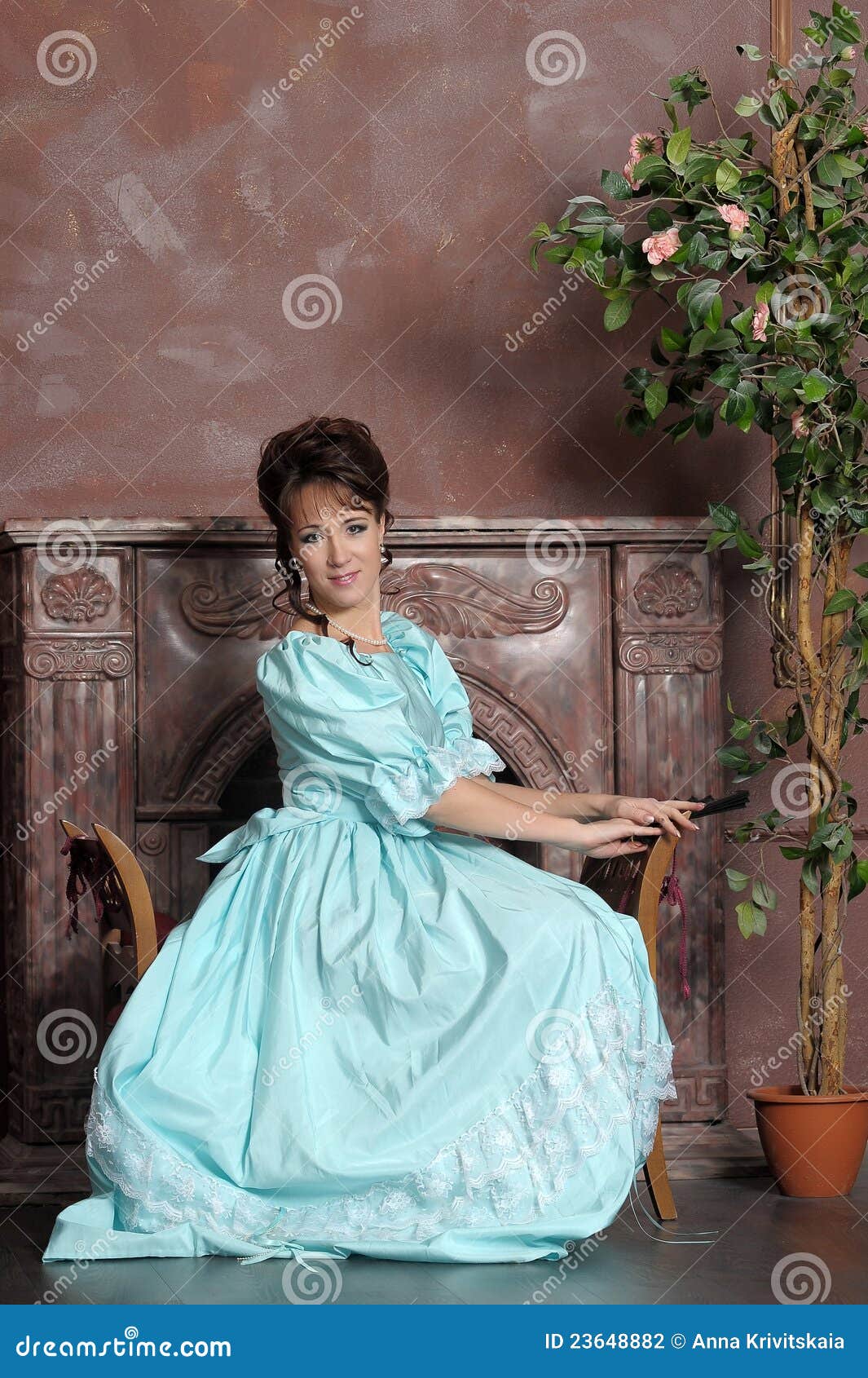 The Young Woman in an Ancient Dress Stock Photo - Image of beauty, girl ...