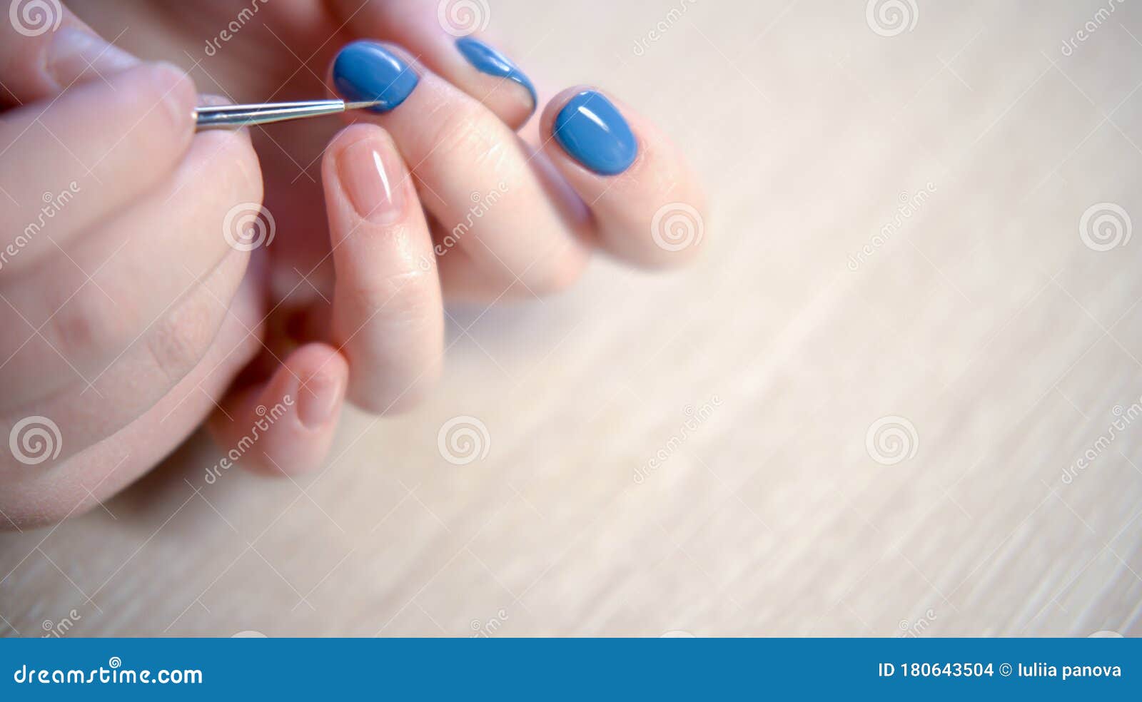 Young Woman Applying Nail Polish with Brush from Bottle Stock Photo - Image  of health, hand: 180643504