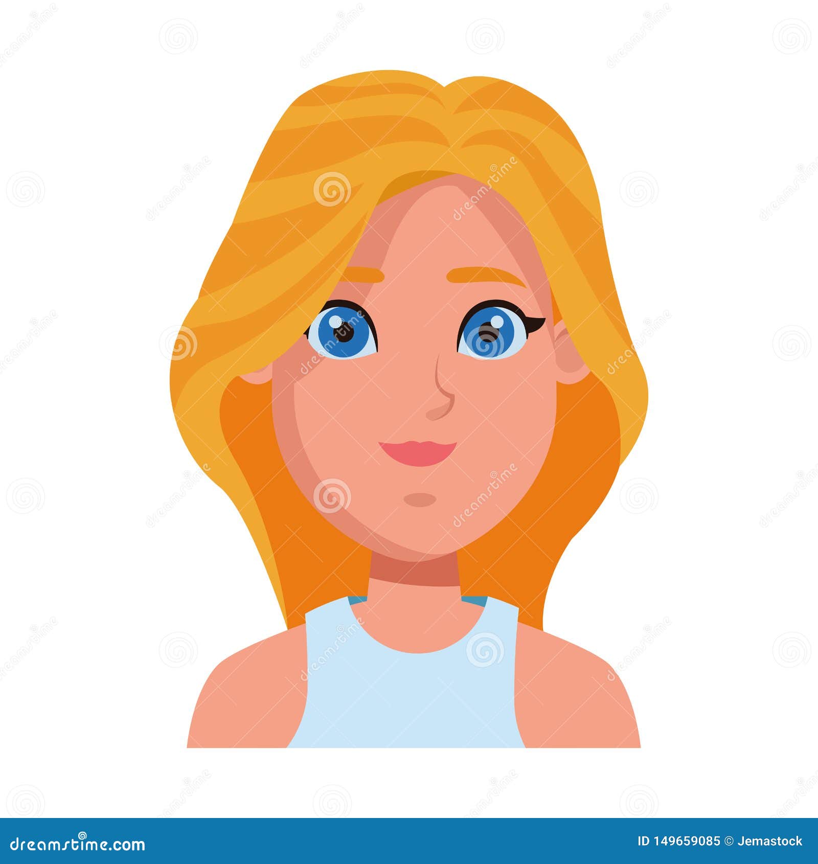 Young Woman Avatar Cartoon Character Profile Picture Stock Vector -  Illustration of portrait, beauty: 149659085