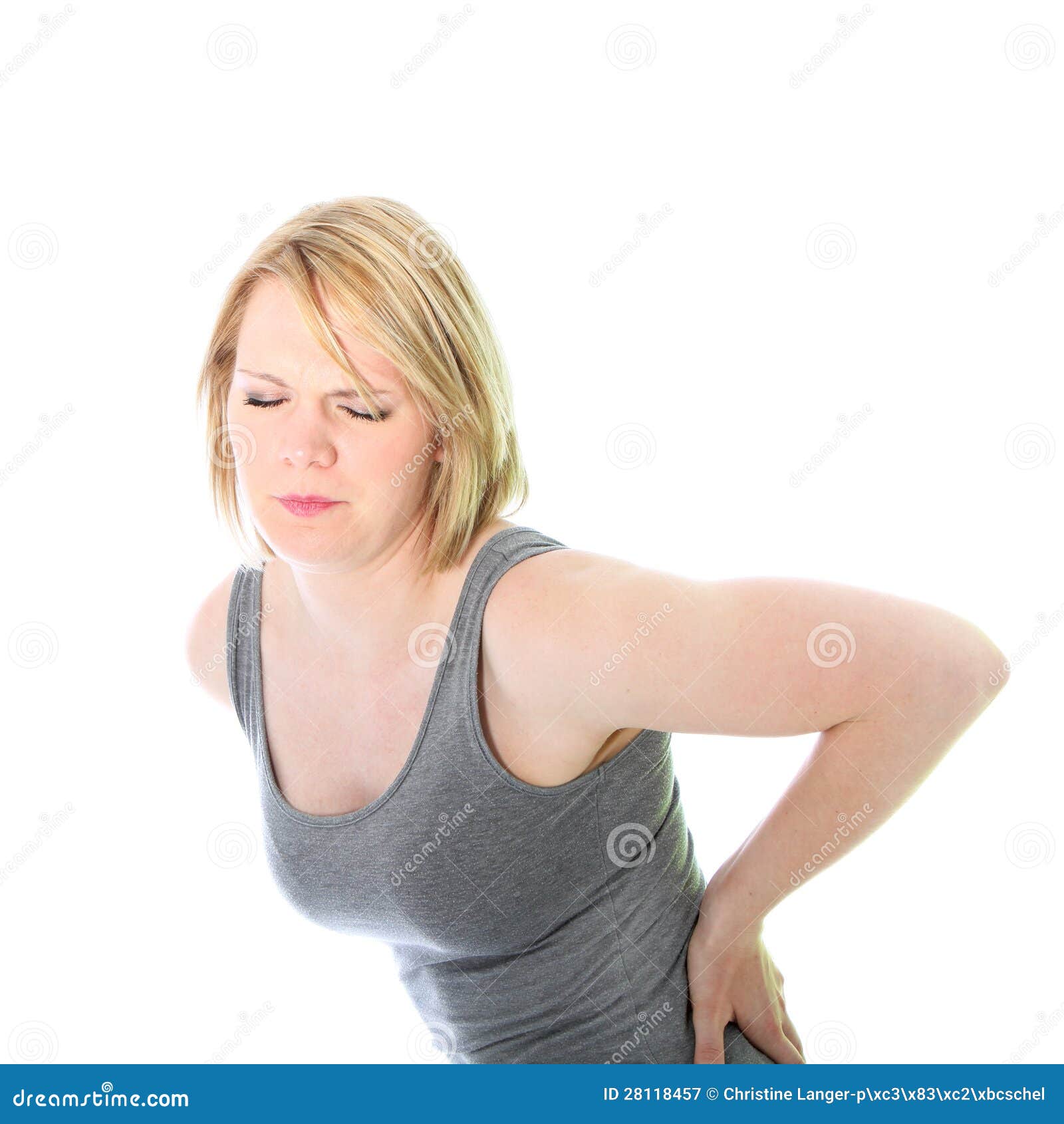 Young woman with back pain stock image. Image of backache 28118457