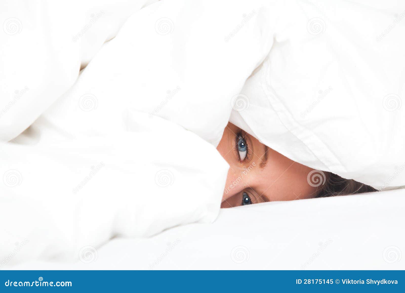 Young Woman in Bed Under Blanket Stock Image Image of dream