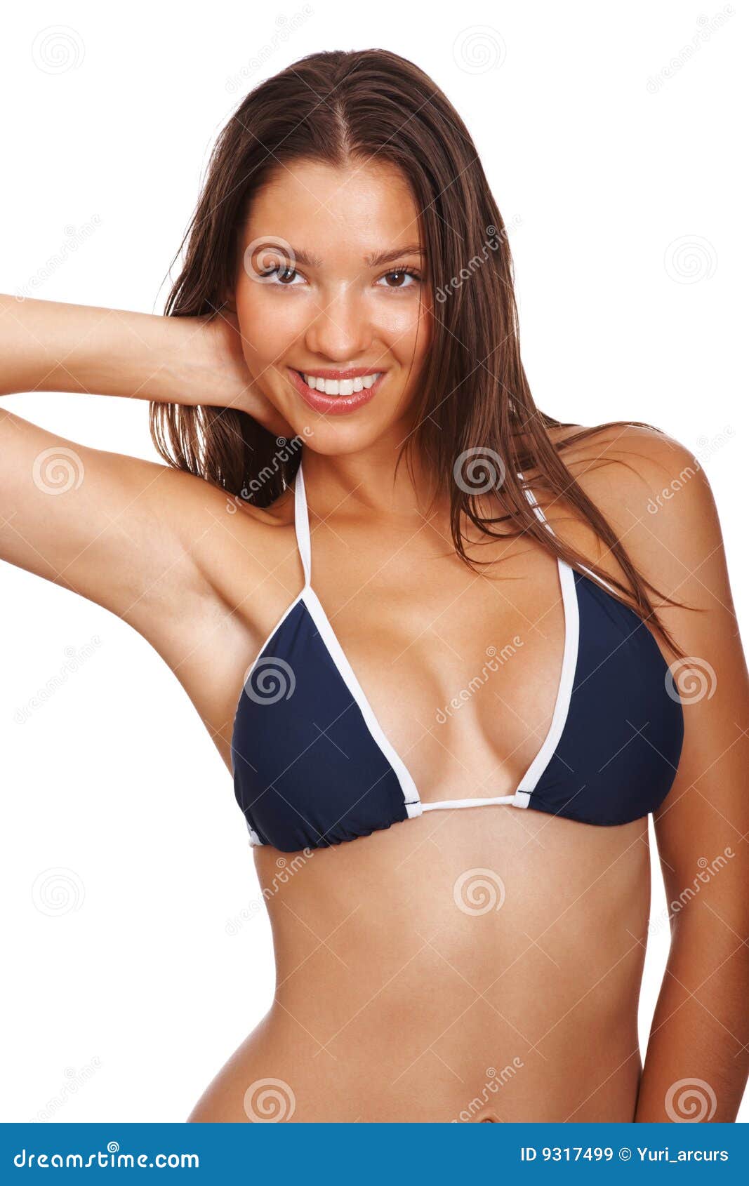 Young Woman in Bikini Posing Over White Background Stock Image Image