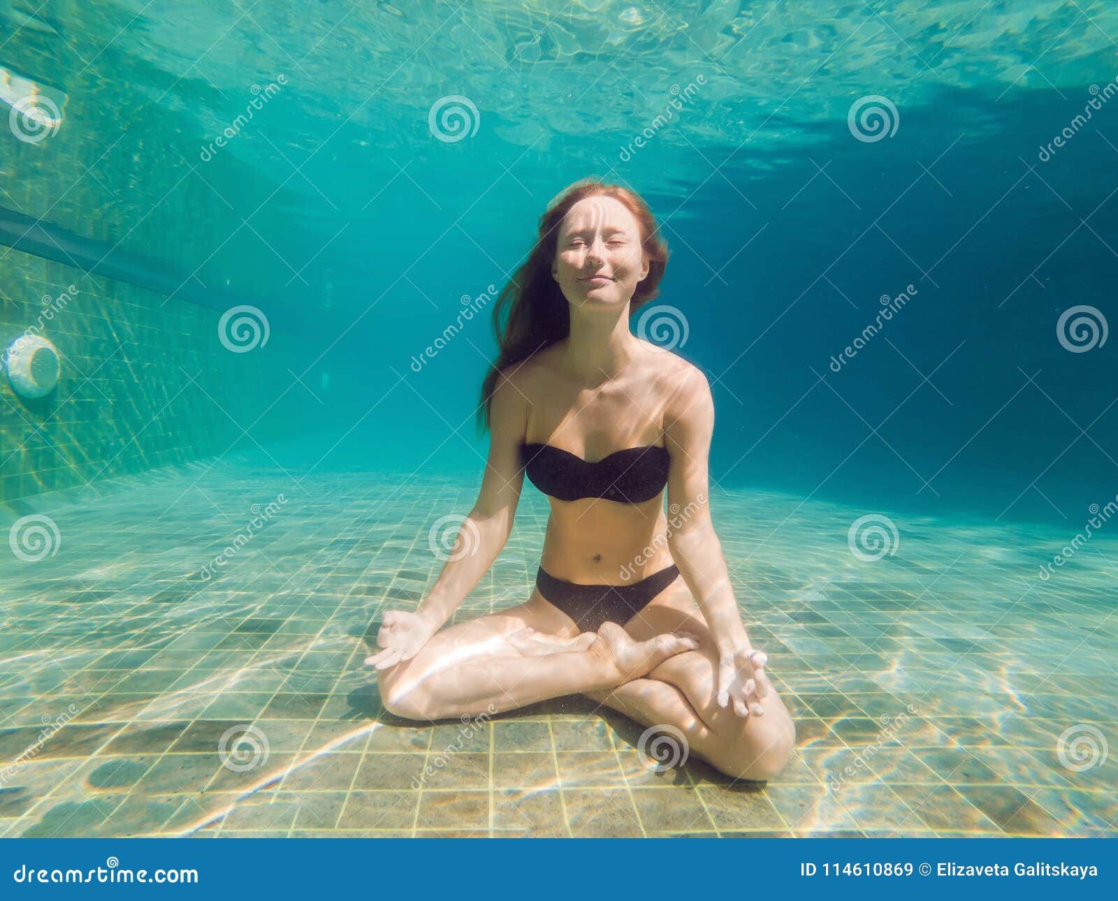 Underwater Black Bikini Girl
