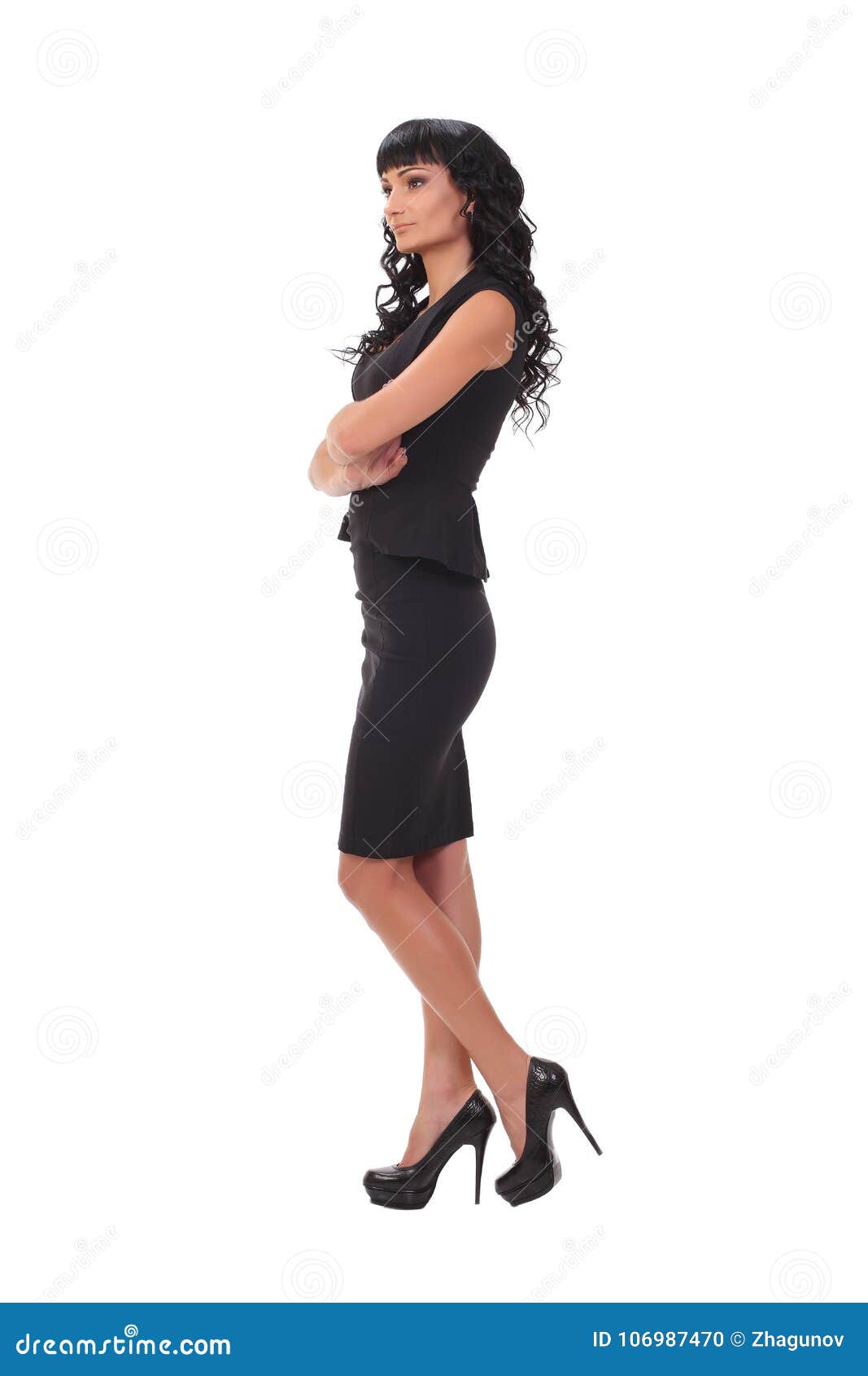 Woman in black dress stock photo. Image of gorgeous - 106987470