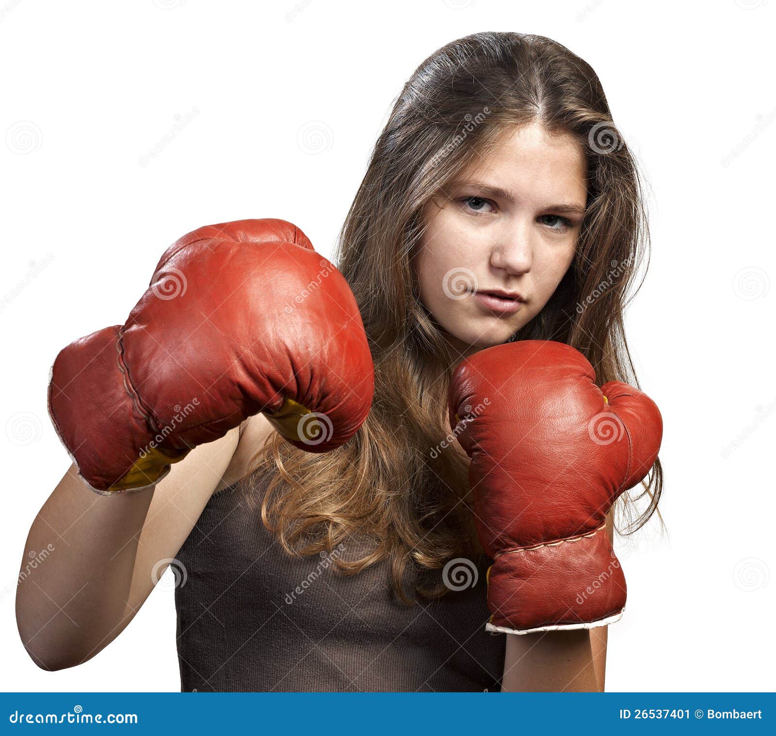 Young Woman With Boxing Gloves Stock Image Image 26537401