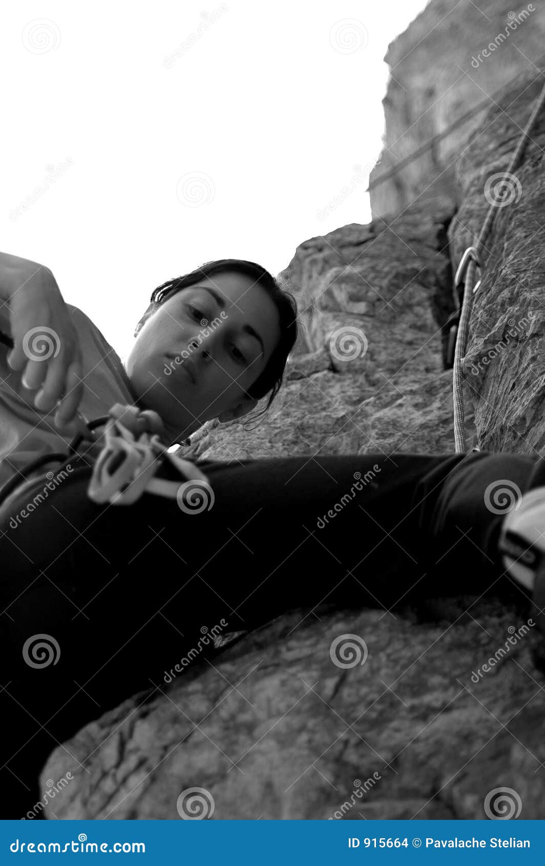 young woman climbing herculane