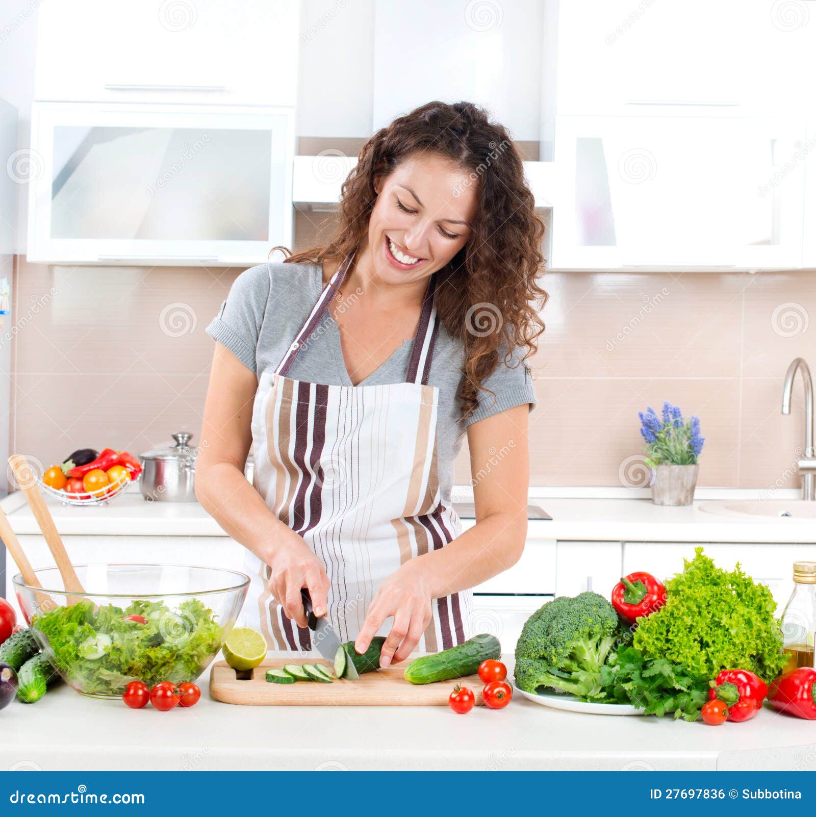 young woman cooking