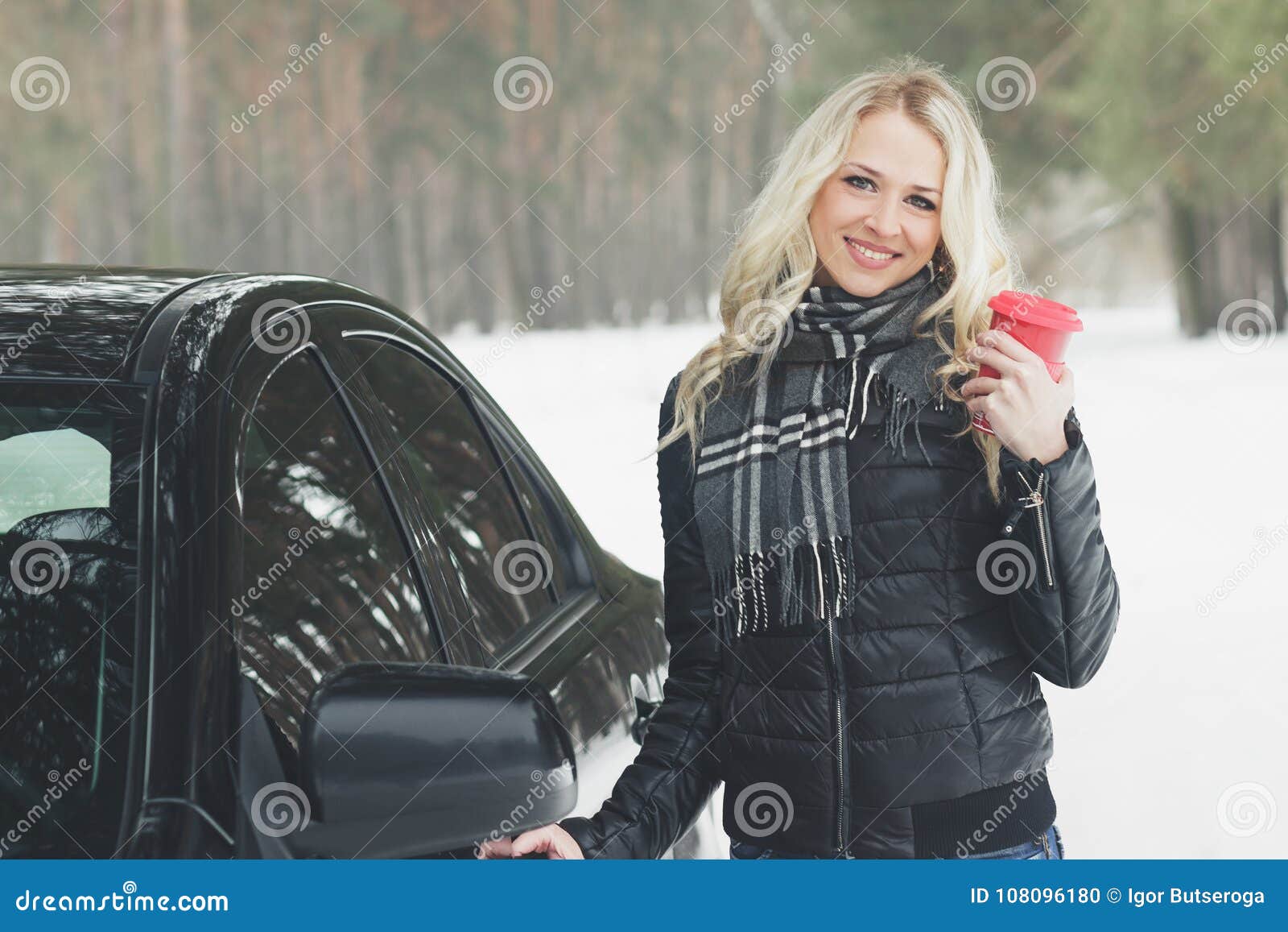 Young Attractive Woman with a Cup of Hot Drink Stock Photo - Image of