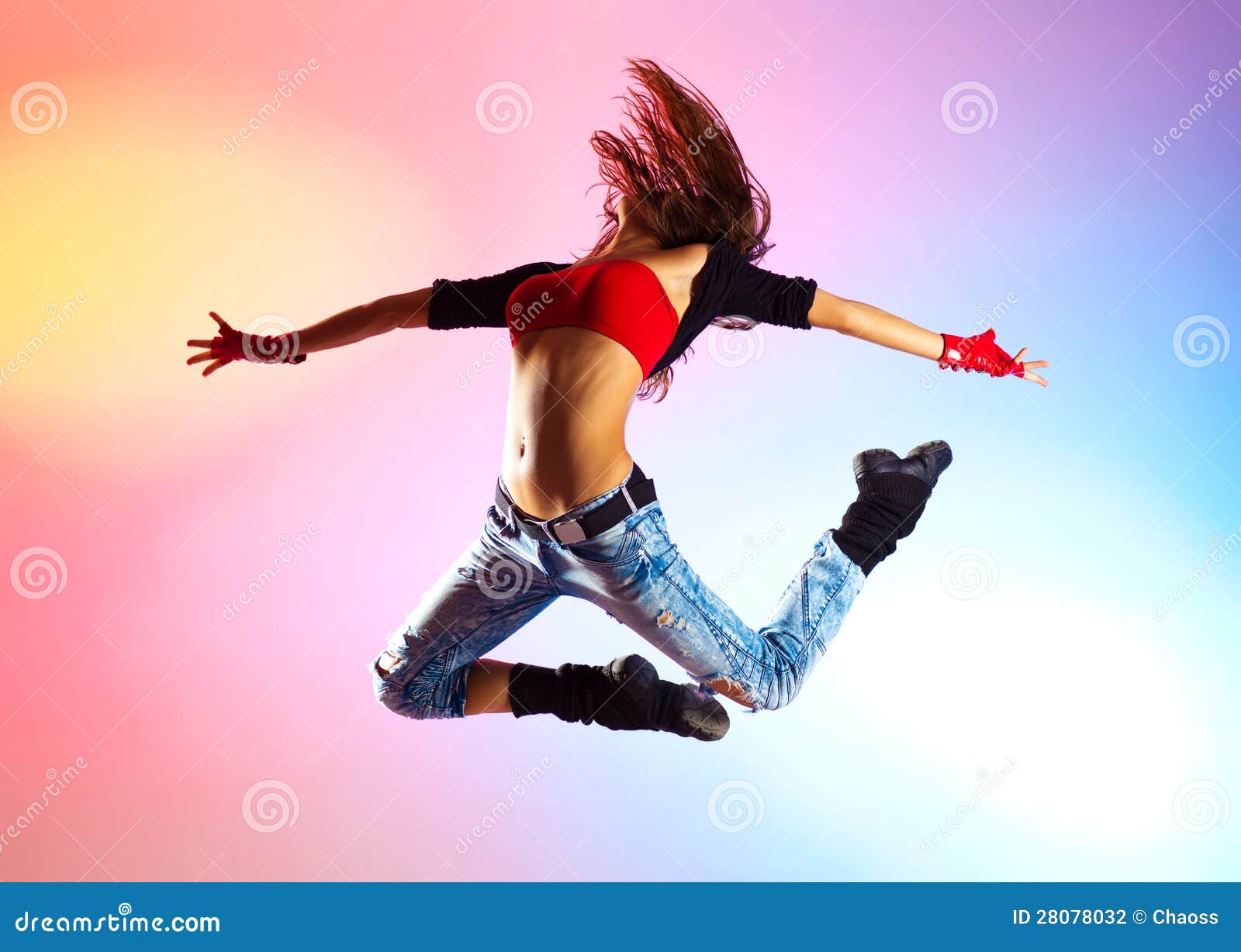 Young woman dancer jumping stock photo. Image of female 28078032