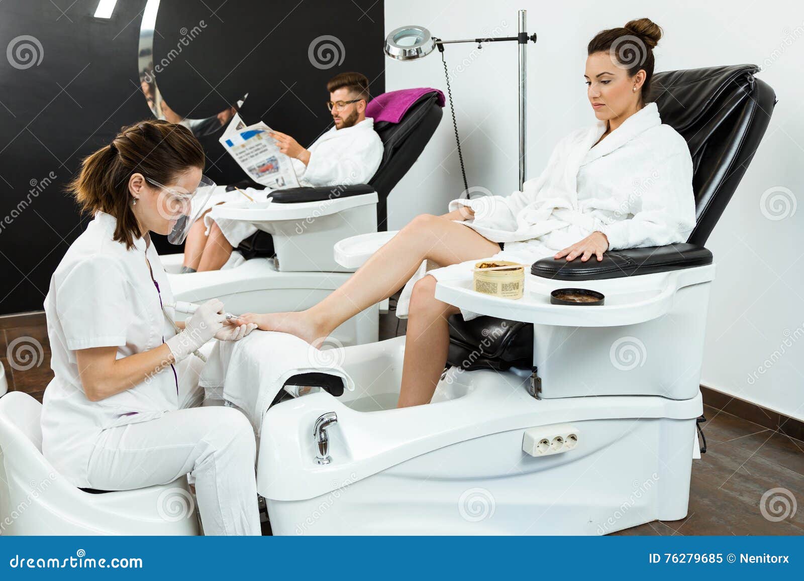 Young Woman Doing Pedicure in Salon. Beauty Concept. Stock Image - Image of barefoot, care: 76279685