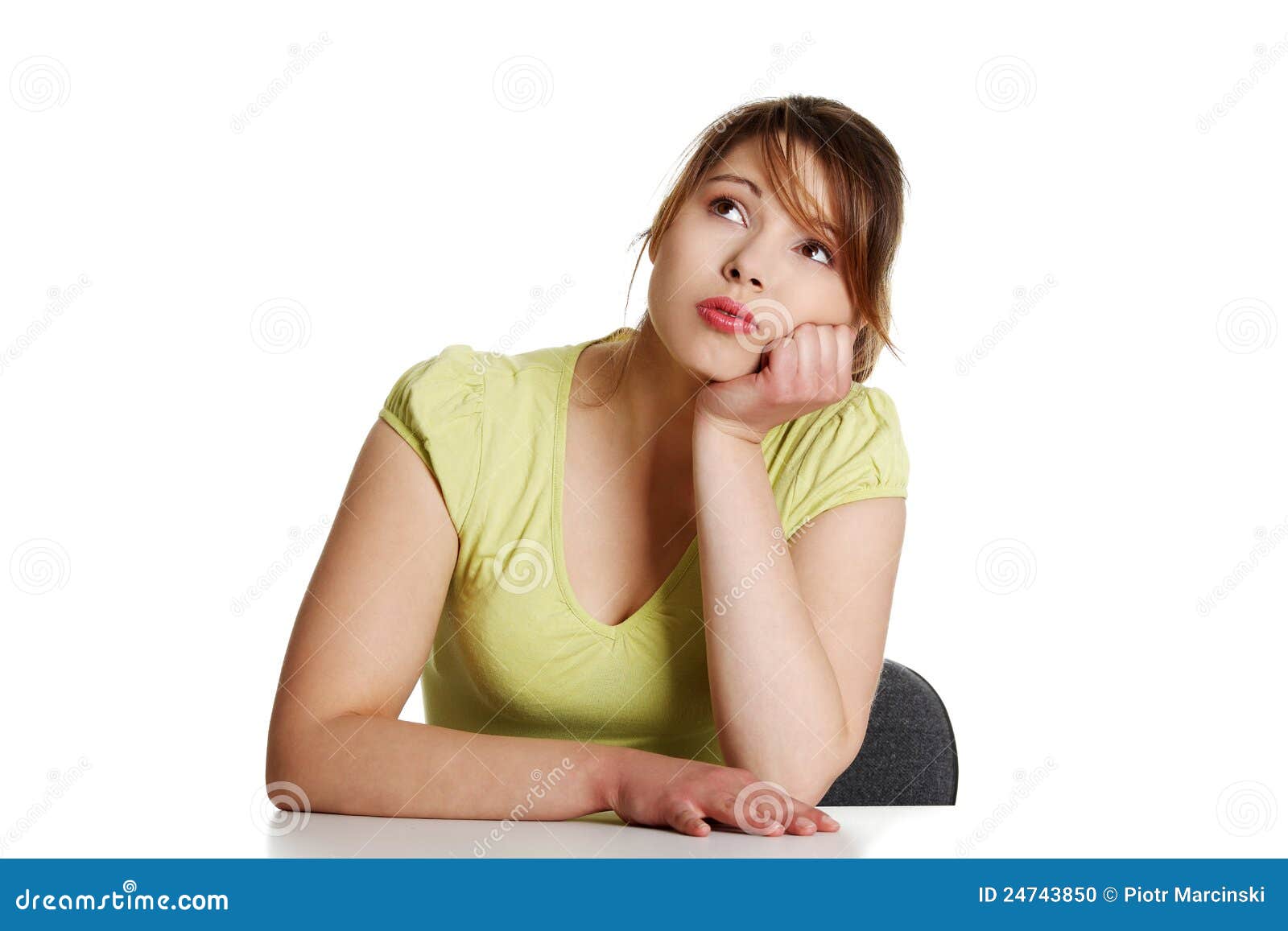 Young woman dreaming stock photo. Image of background - 24743850