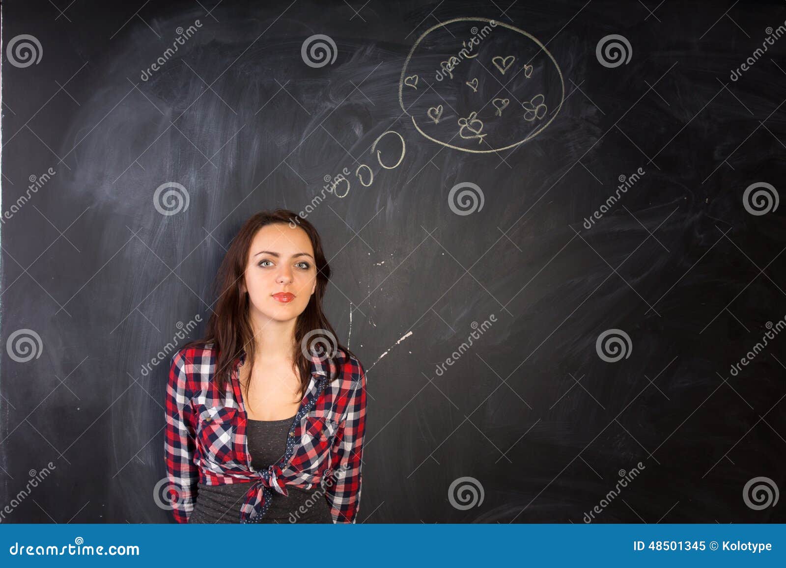 young woman dreaming of love