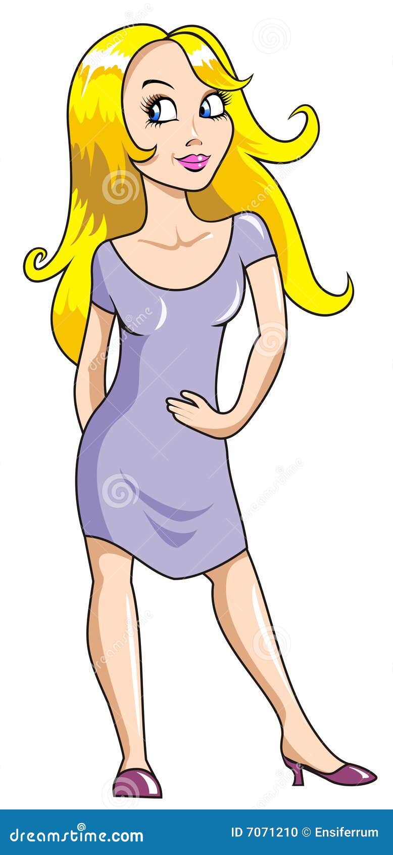 Young woman in a dress stock vector. Illustration of girl - 7071210