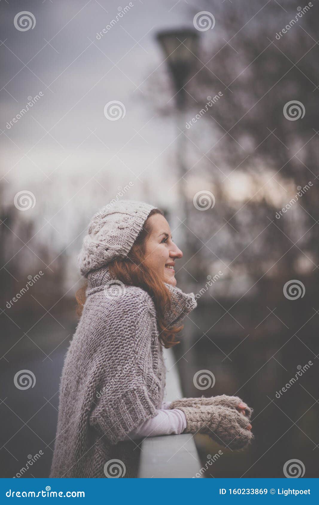 Young Woman Dressed in a Warm Woolen Cardigan Stock Image - Image of ...