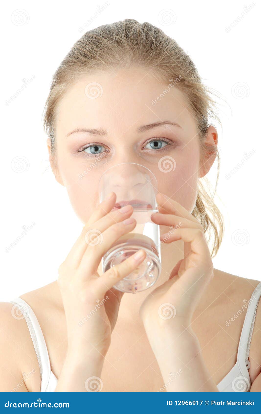 Young Woman Drinking Fresh Cold Water Stock Image Image of drink
