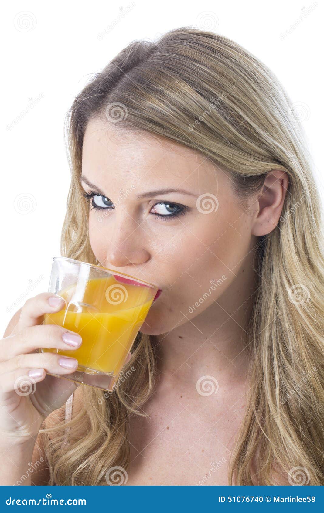 Young Woman Drinking Orange Juice Stock Photo Image of posing, orange