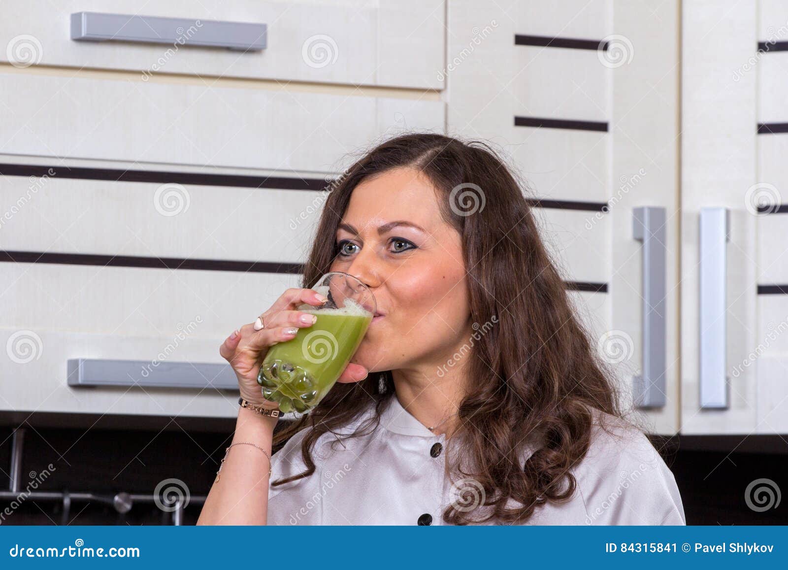 Young Woman with Drinking Vegetable Juice Stock Image Image of eating