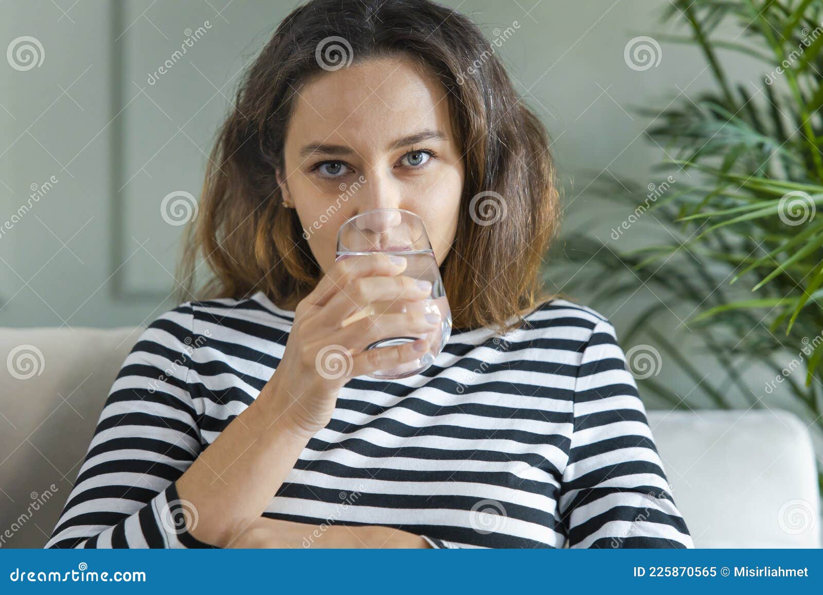 Woman Drinking Water at Home Stock Image Image of relaxation, people