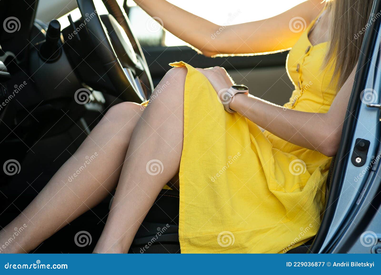 Sexy Legs Short Skirt Getting Out Of Car