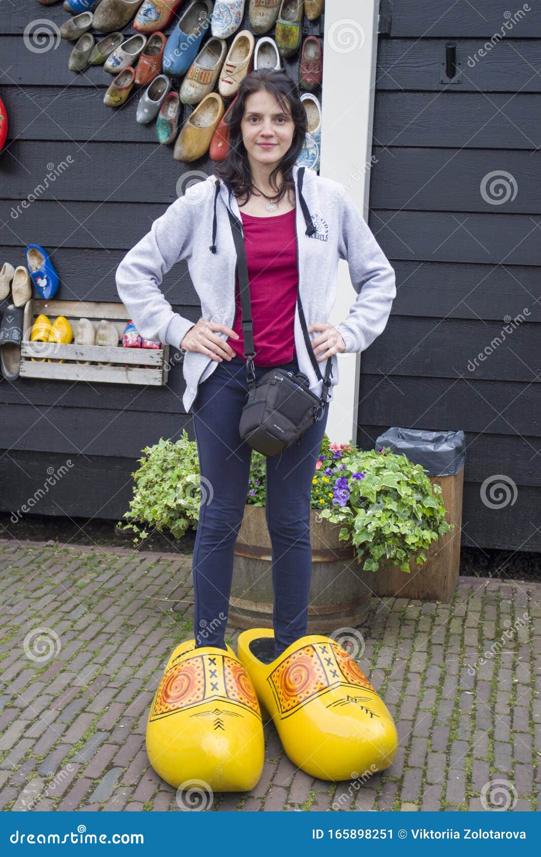 Young Woman in Dutch Wooden Shoes, Clog. Editorial Photo - Image of  decoration, foot: 165898251