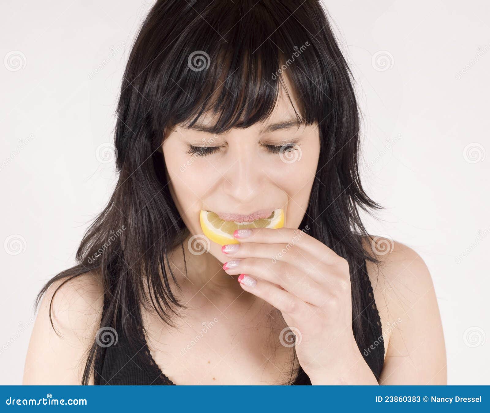 Young Woman is Eating Fresh Citrus Fruit Stock Image Image of fresh, cheerful 23860383