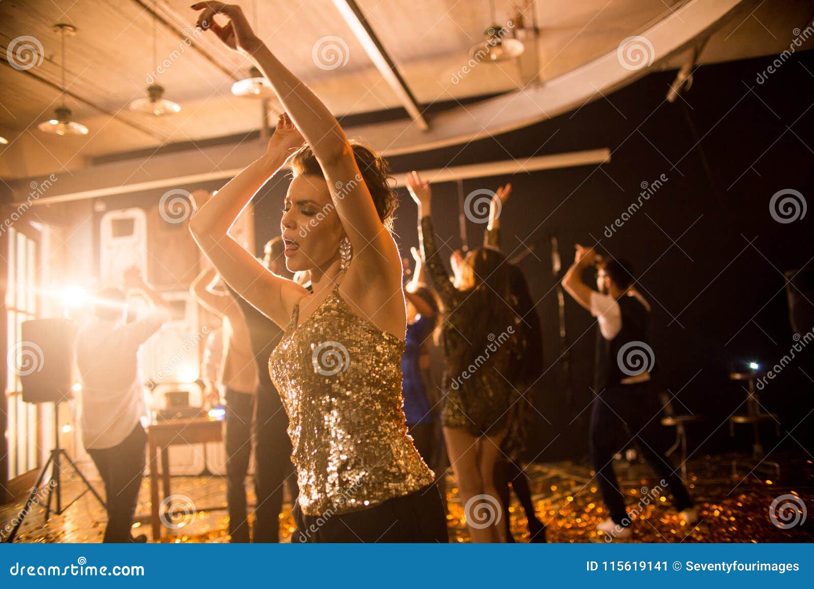 Young Woman Enjoying Dancing in Club Stock Image - Image of clubber ...