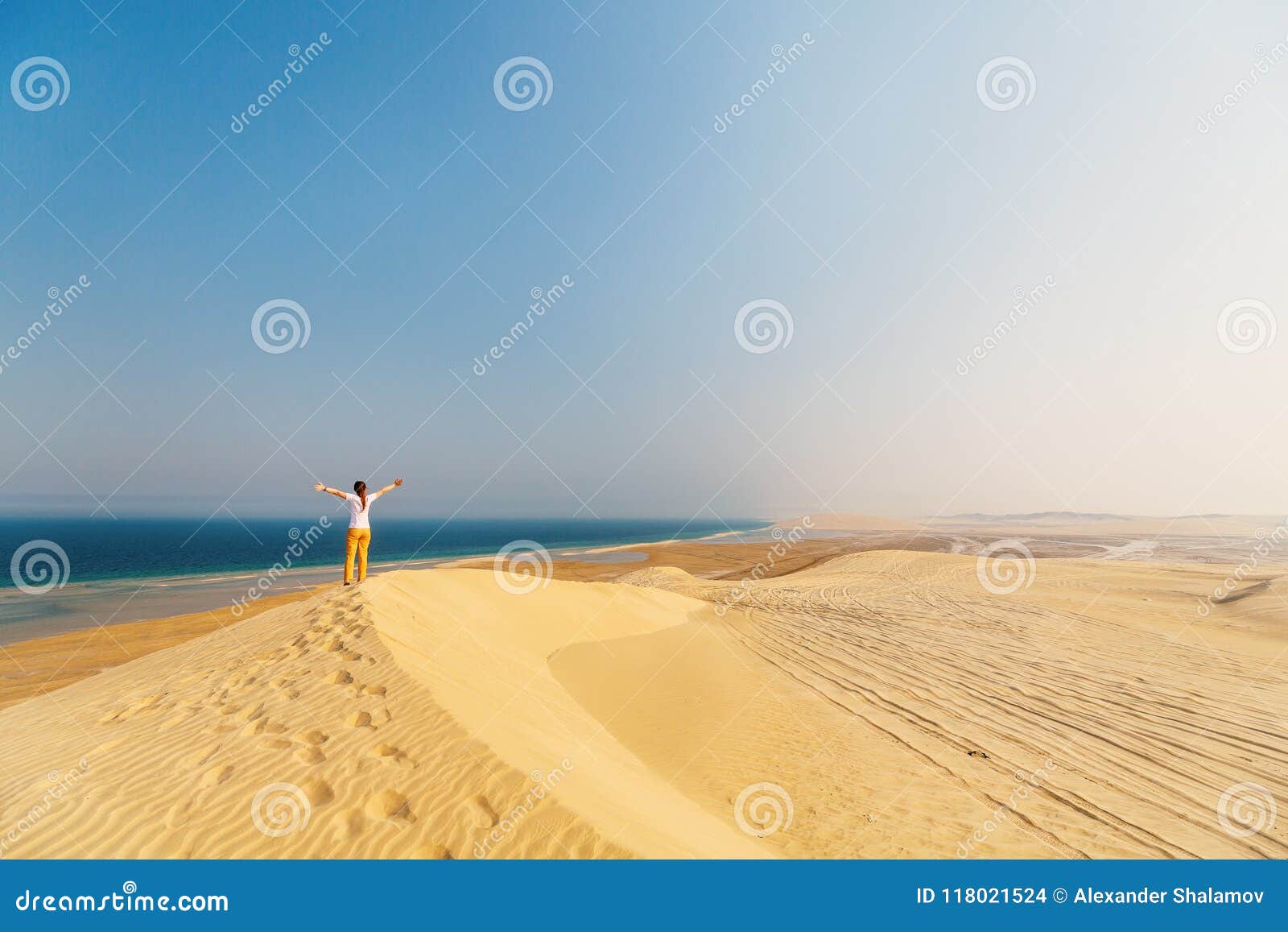 Young Woman Enjoying Desert Stock Photo - Image of caucasian, authentic ...