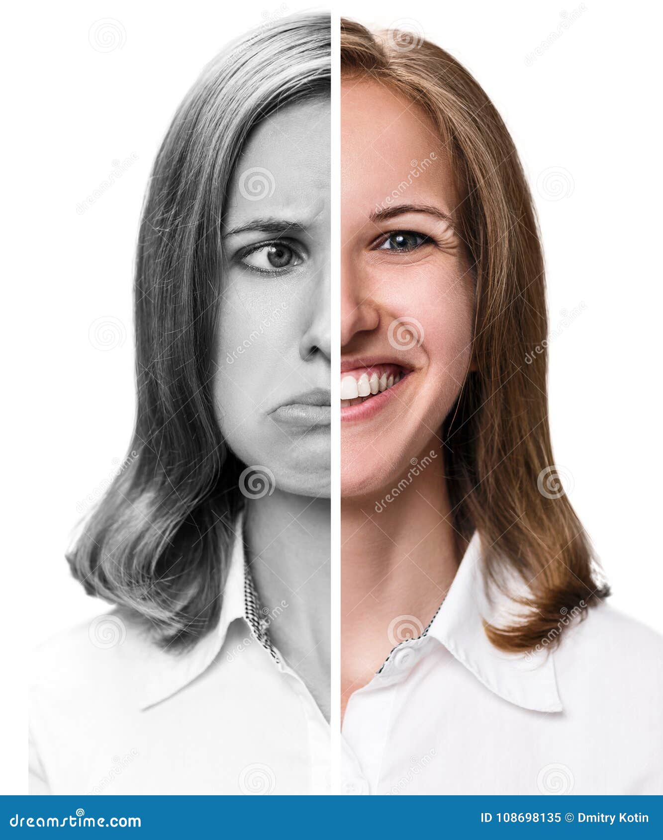 A Woman Who Will Mess Up Your Emotions Young Woman Expressing Different Emotions. Stock Image - Image of face