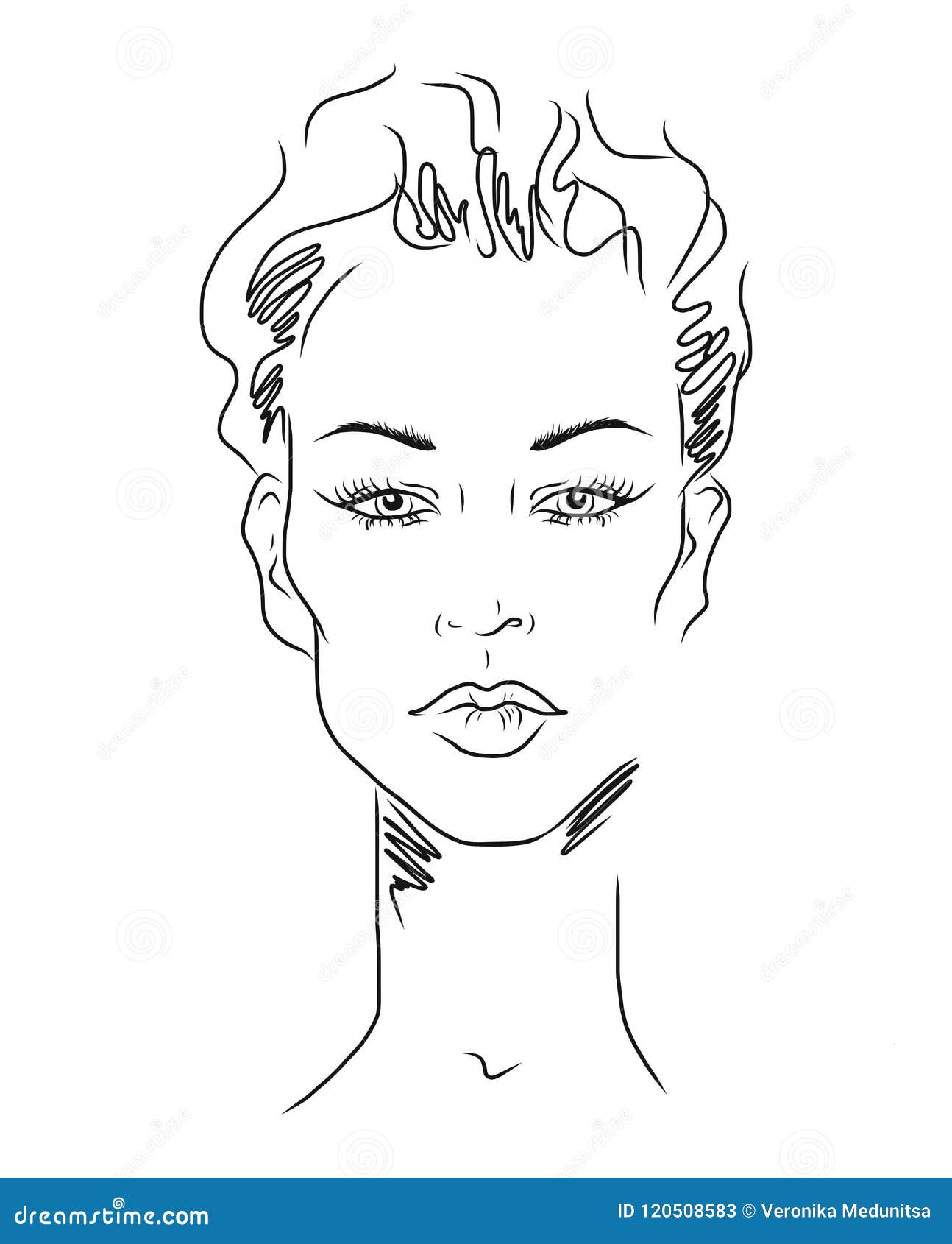One line drawing abstract female portrait. creative logo design • wall  stickers woman, vector, symbol | myloview.com