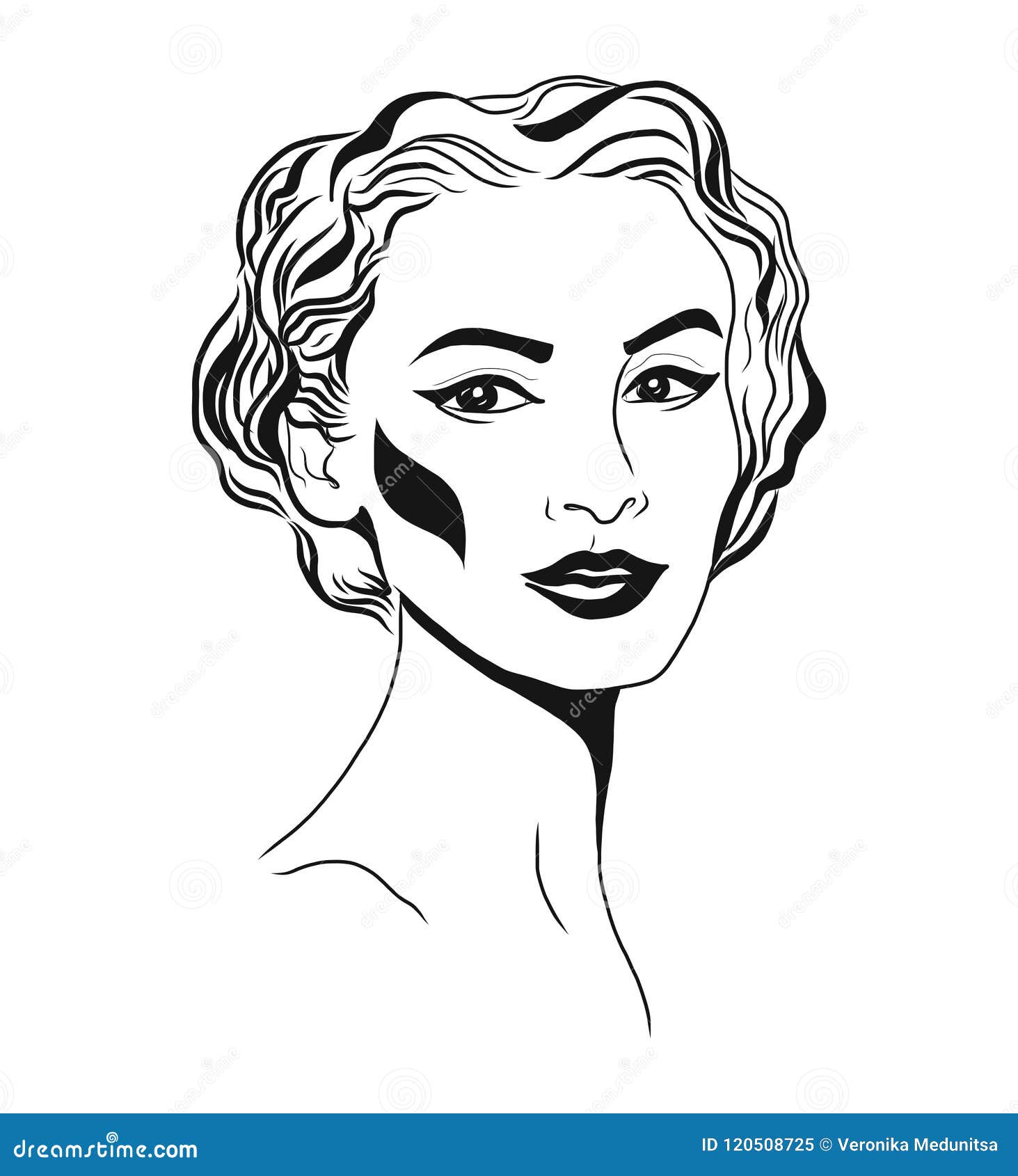 Silhouette of Beautiful Lady Stock Illustration - Illustration of sketch,  handmade: 87834693