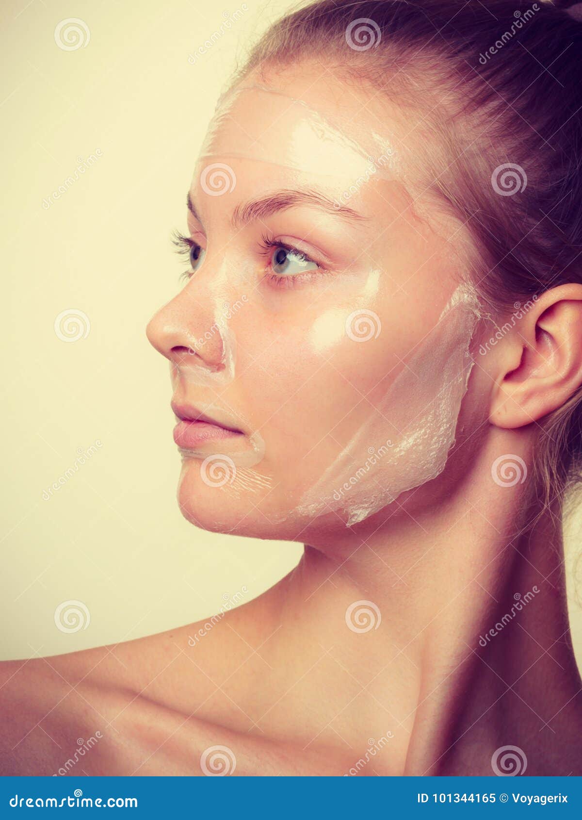 Woman In Facial Peel Off Mask Stock Image Image Of Mask Woman 101344165