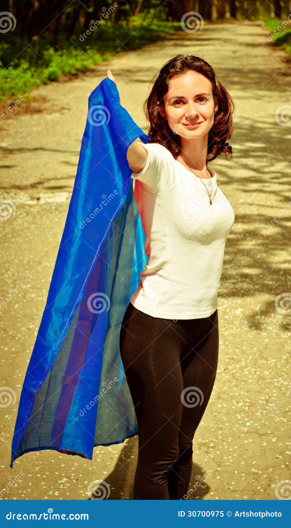 Young woman holding a flag stock image. Image of football 30700975