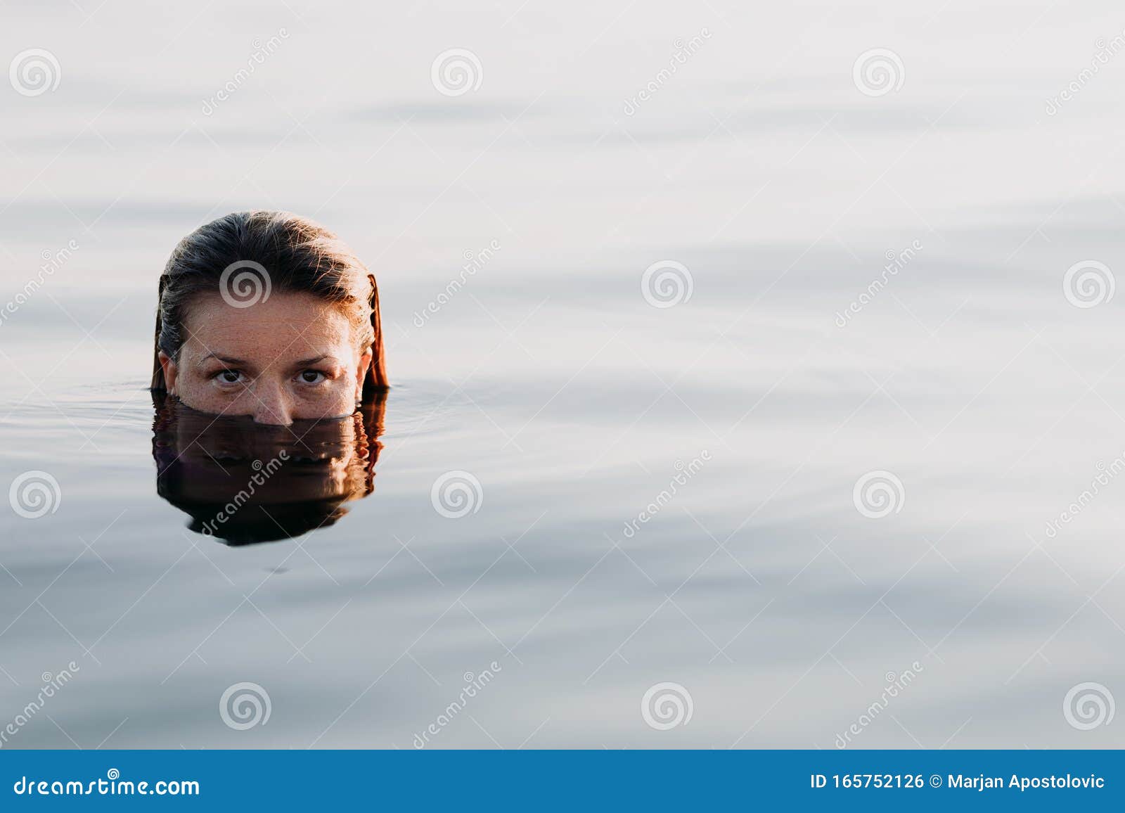 Young Woman Floating on the Water Surface in the Sea Stock Photo Image of leisure, caucasian