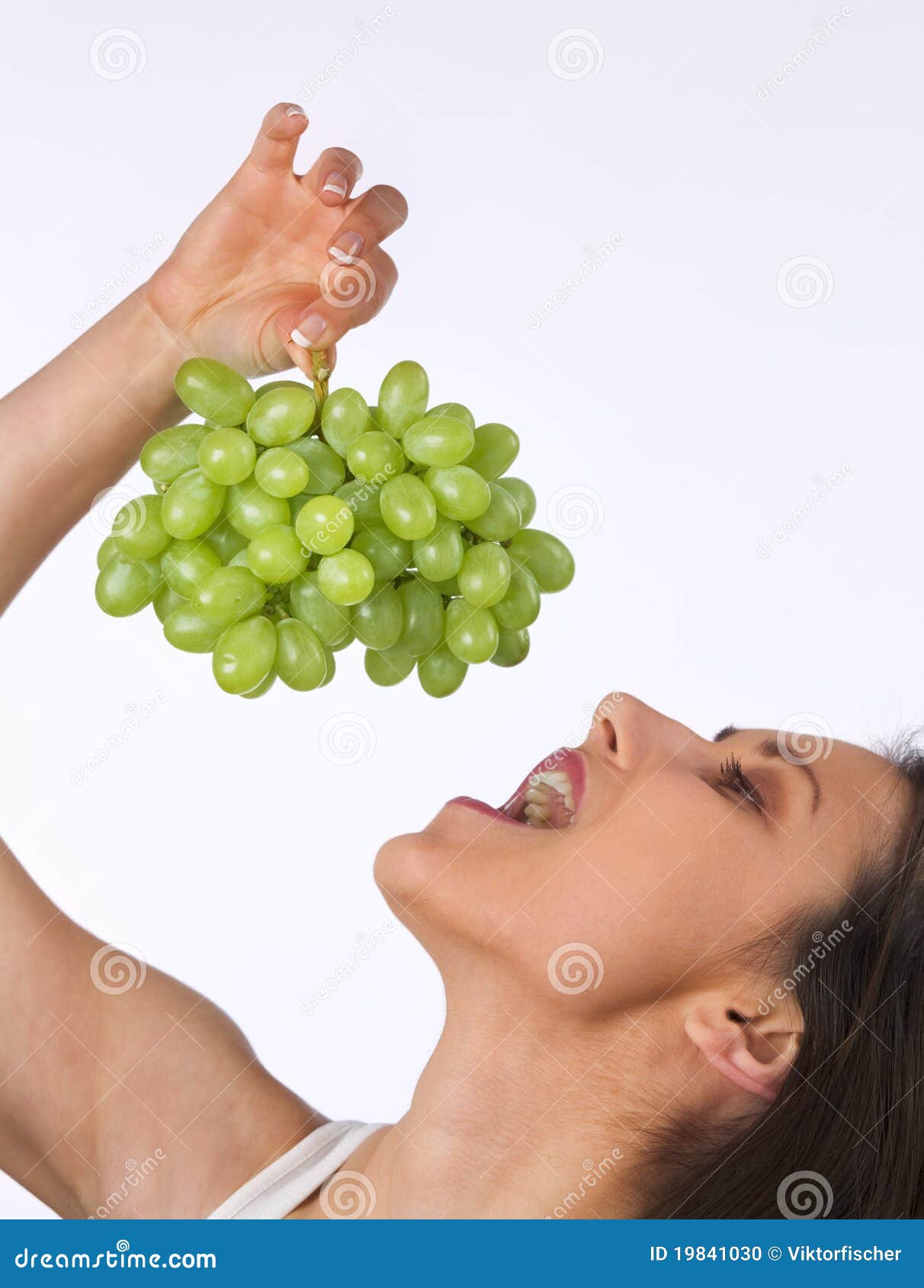Young Woman with Fresh Grapes Stock Photo Image of eating, long 19841030