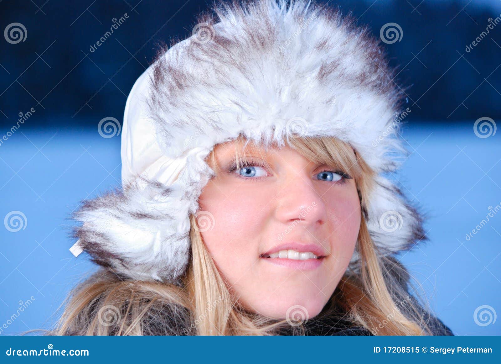 Young woman in furry hat stock image. Image of cute, caucasian - 17208515