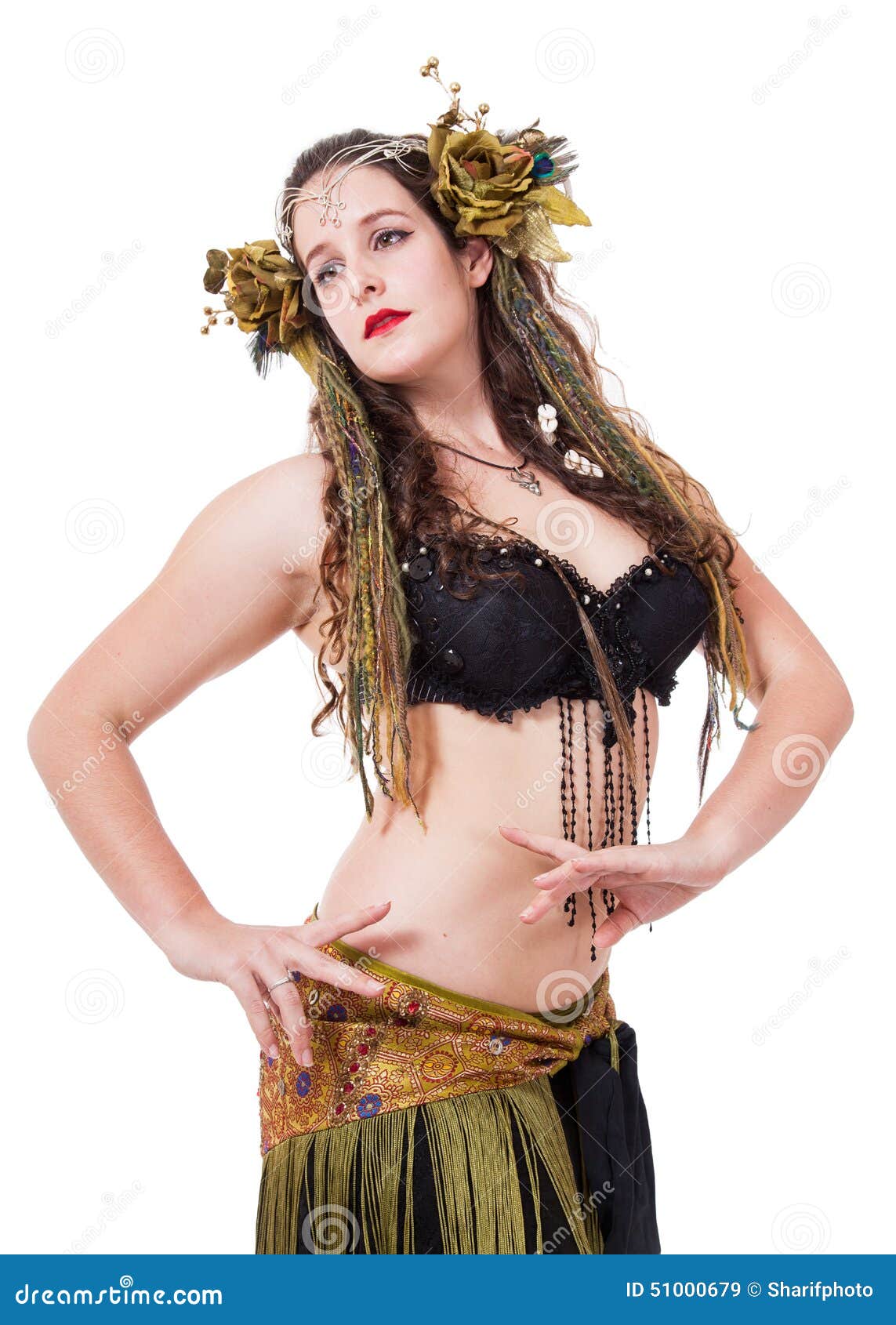 young woman in gaelic nature-inspired fantasy costume