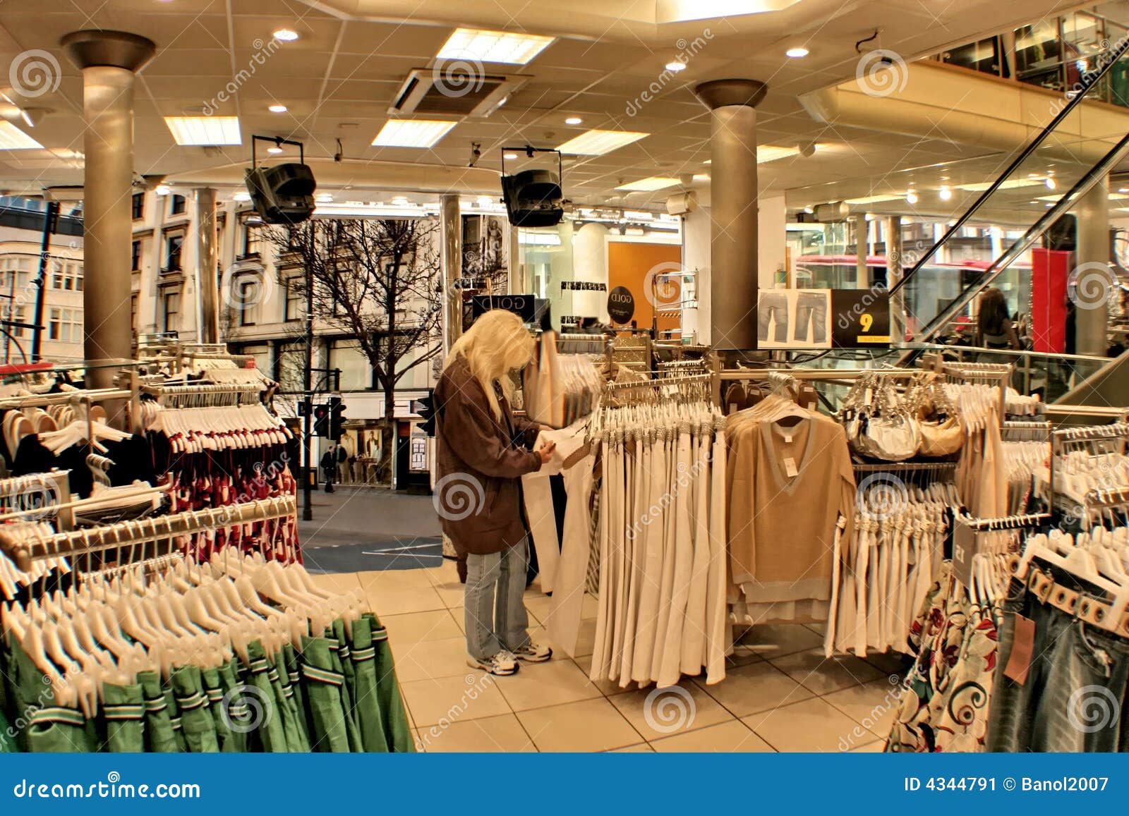 Young Woman in Garment Shop. Stock Image Image of caucasian
