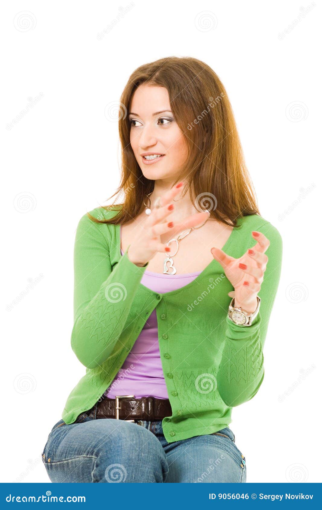 young woman gesticulating