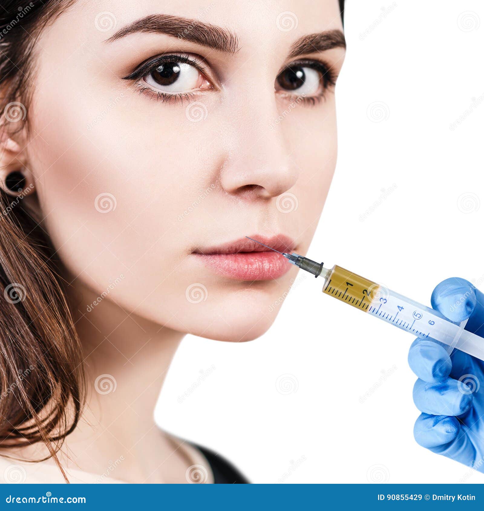 Young Woman Getting Cosmetics Injection. Stock Image Image of